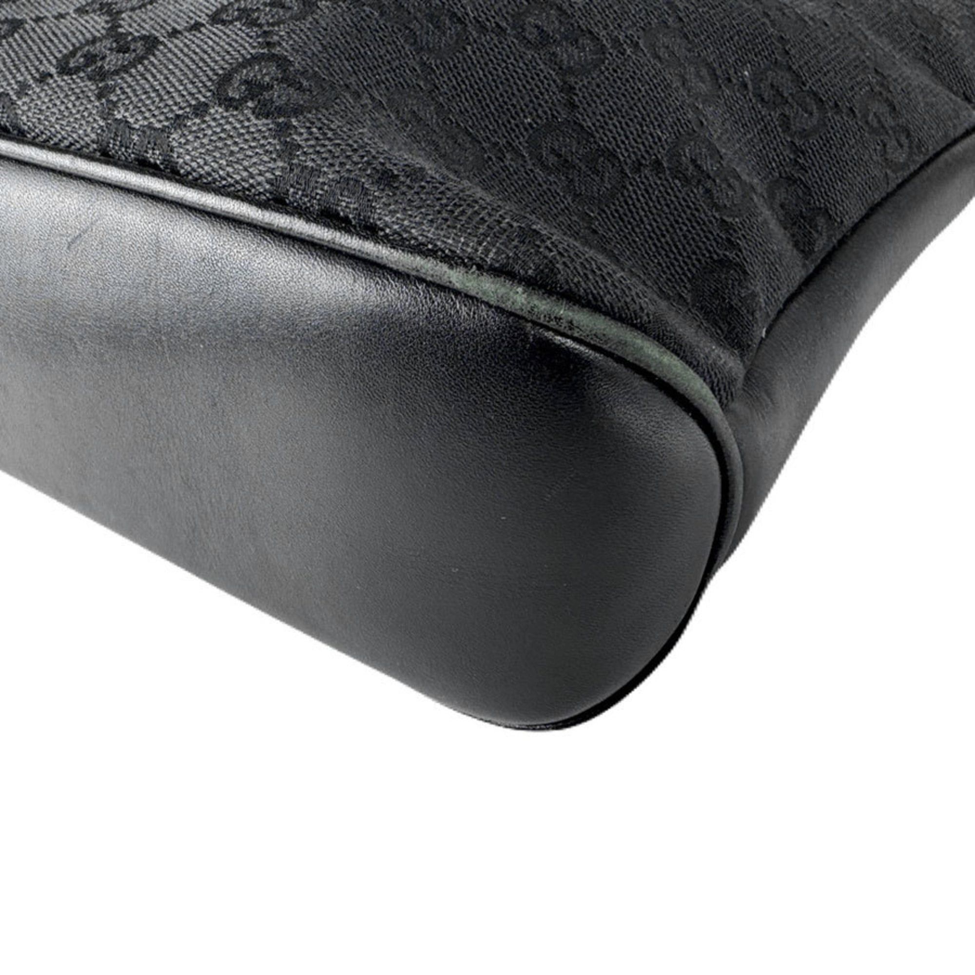Gucci Gucci GG Canvas and Leather Shoulder Bag in Black for Men Women, Free Shipping, z8723 Size ONE SIZE - 10 Thumbnail