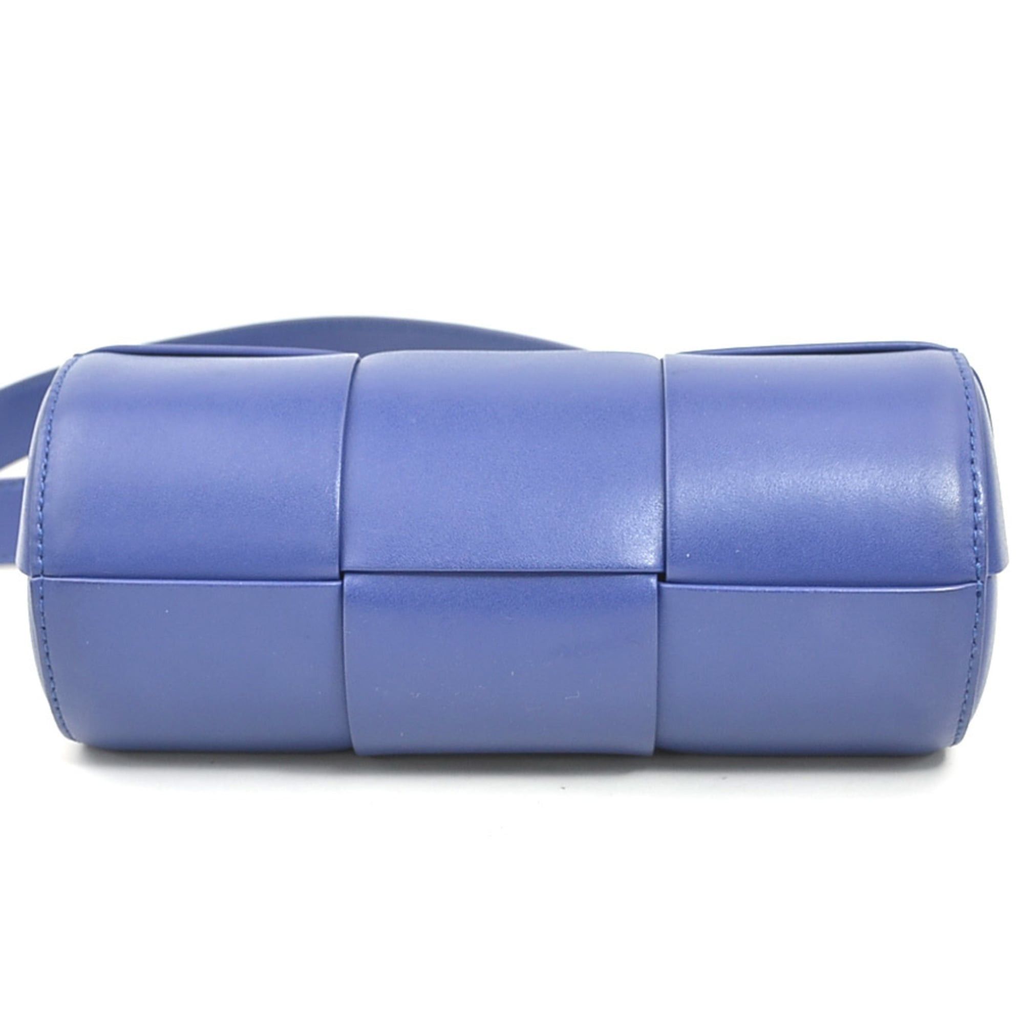 Bottega Veneta Bottega Veneta Maxi Intrecciato Small Canetto Leather Shoulder Bag in Blue for Men and Women, Free Shipping (r10865a) Size ONE SIZE - 4 Thumbnail
