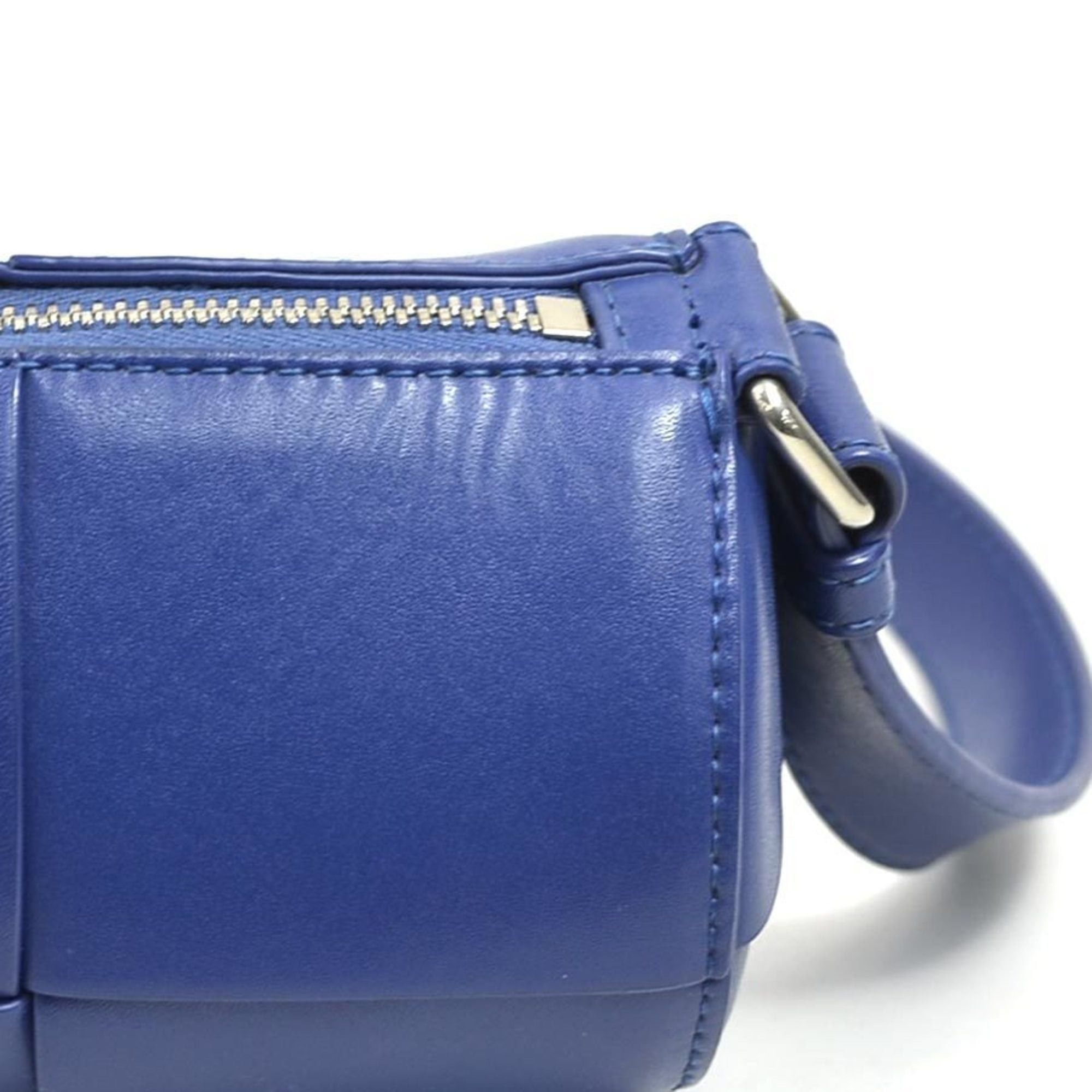 Bottega Veneta Bottega Veneta Maxi Intrecciato Small Canetto Leather Shoulder Bag in Blue for Men and Women, Free Shipping (r10865a) Size ONE SIZE - 10 Thumbnail