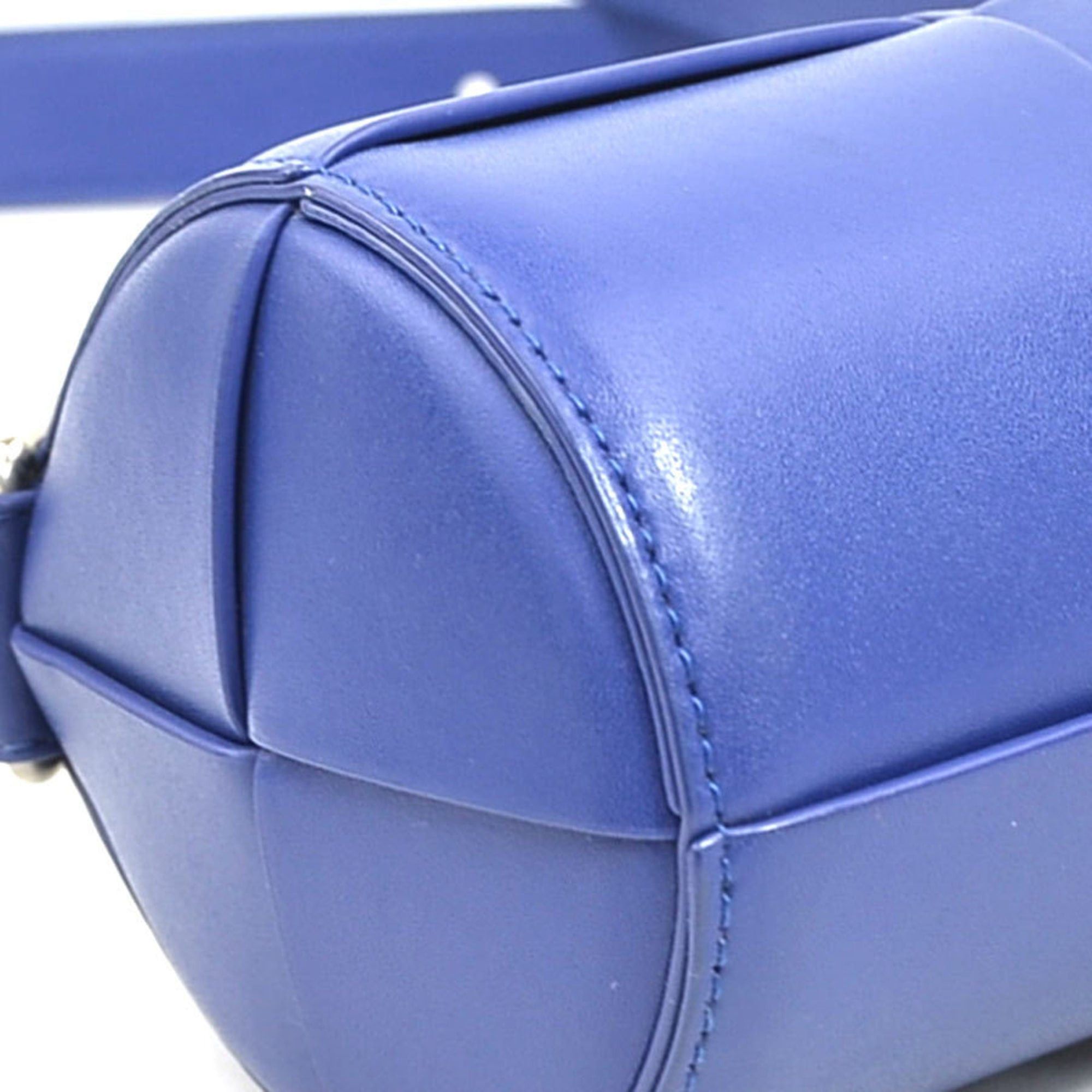 Bottega Veneta Bottega Veneta Maxi Intrecciato Small Canetto Leather Shoulder Bag in Blue for Men and Women, Free Shipping (r10865a) Size ONE SIZE - 7 Thumbnail