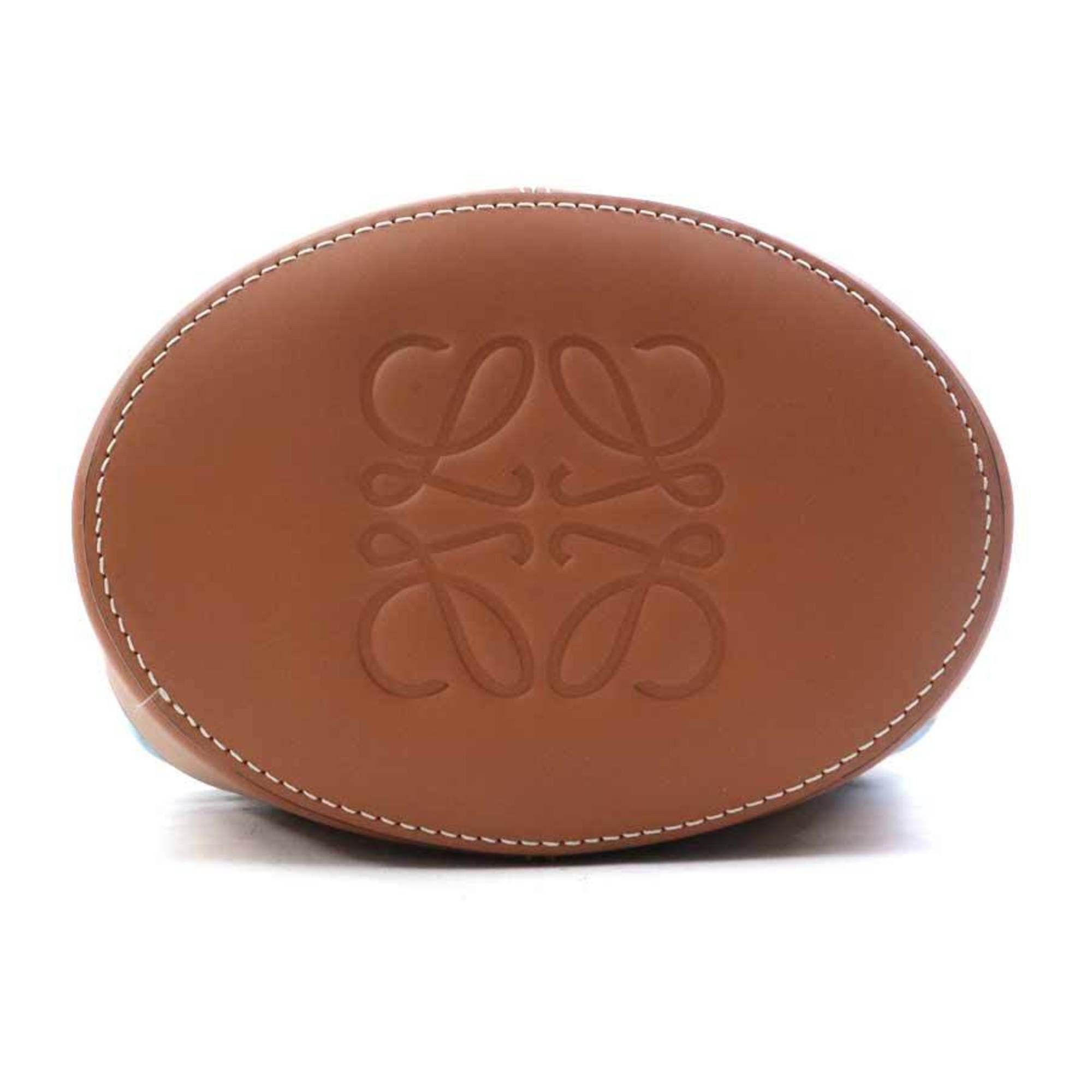 Loewe LOEWE Paula's Ibiza collaboration balloon bag, small, canvas and leather, blue brown, women's, free shipping, r10905n Size ONE SIZE - 4 Thumbnail