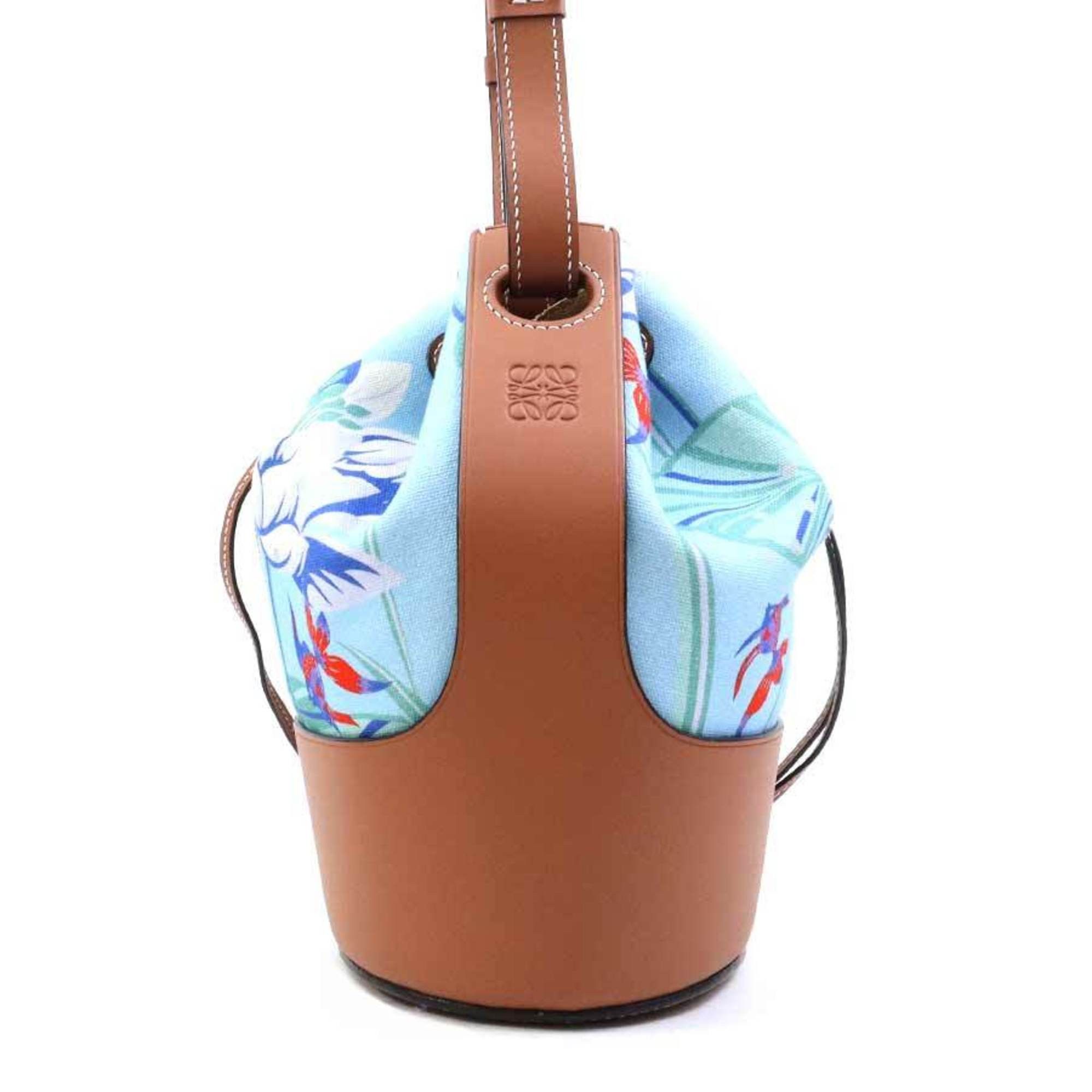 Loewe LOEWE Paula's Ibiza collaboration balloon bag, small, canvas and leather, blue brown, women's, free shipping, r10905n Size ONE SIZE - 2 Thumbnail