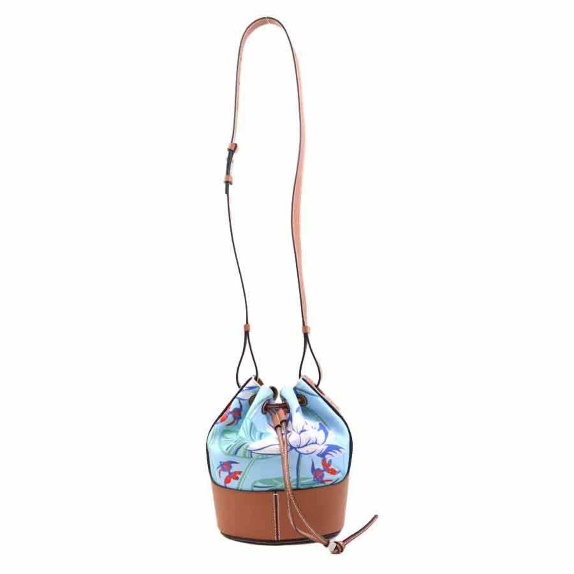 Loewe LOEWE Paula's Ibiza collaboration balloon bag, small, canvas and leather, blue brown, women's, free shipping, r10905n Size ONE SIZE - 17 Thumbnail