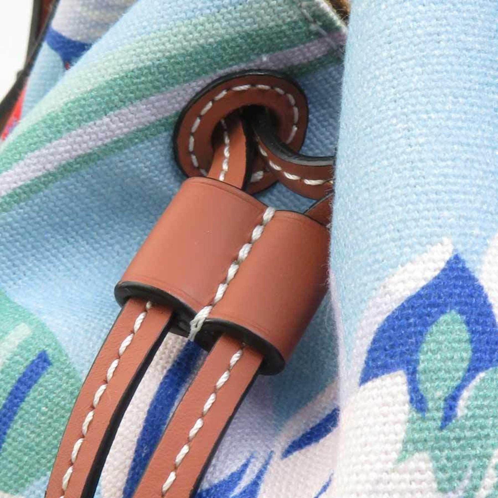 Loewe LOEWE Paula's Ibiza collaboration balloon bag, small, canvas and leather, blue brown, women's, free shipping, r10905n Size ONE SIZE - 9 Thumbnail