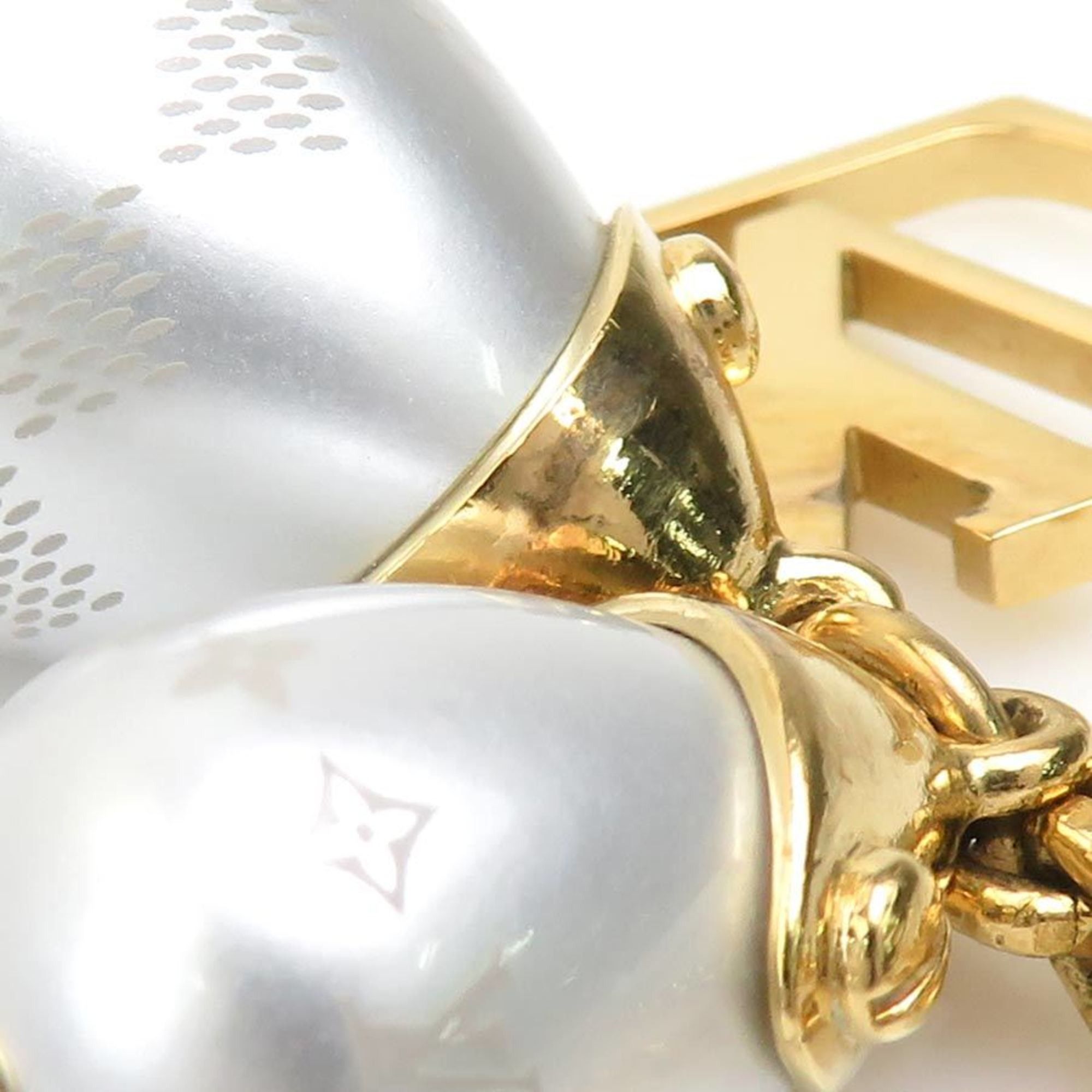 Louis Vuitton Louis Vuitton Pendant Necklace, Damier Pearl, Metal, Gold and White, Women's, M66322, Free Shipping, 56189i Size ONE SIZE - 5 Thumbnail