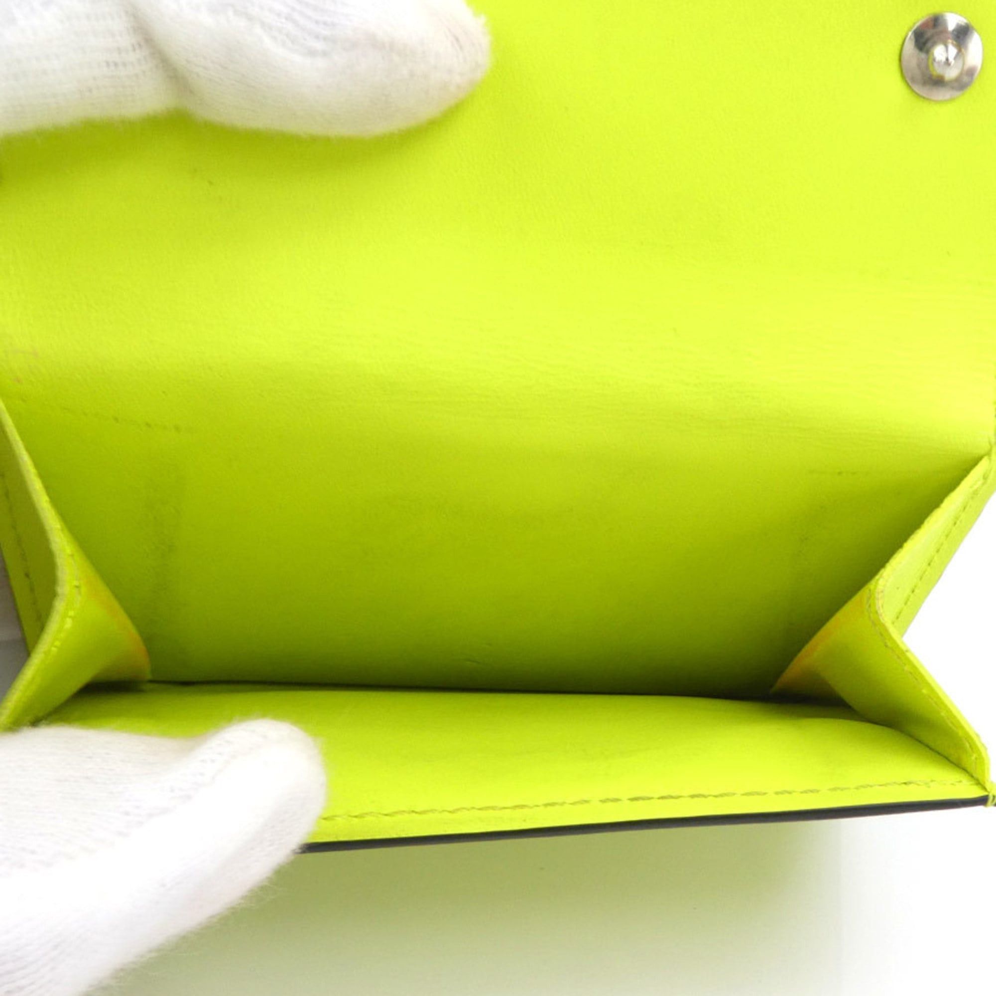 Louis Vuitton Louis Vuitton Taiga Lama Discovery Tri-fold Wallet, Compact Leather, Green Yellow and Silver, Men's, M67629, Free Shipping, e61503 Size ONE SIZE - 7 Thumbnail