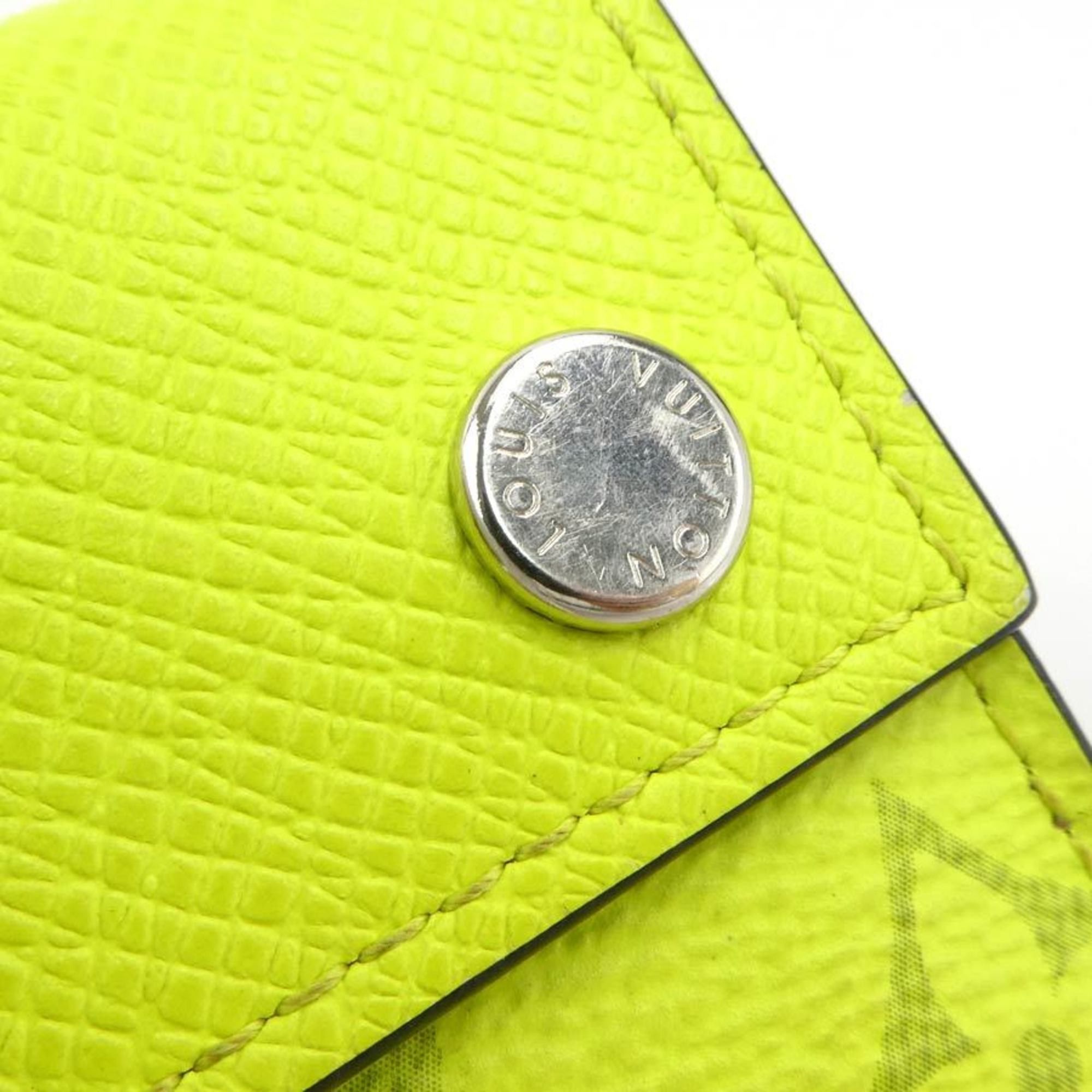 Louis Vuitton Louis Vuitton Taiga Lama Discovery Tri-fold Wallet, Compact Leather, Green Yellow and Silver, Men's, M67629, Free Shipping, e61503 Size ONE SIZE - 10 Thumbnail