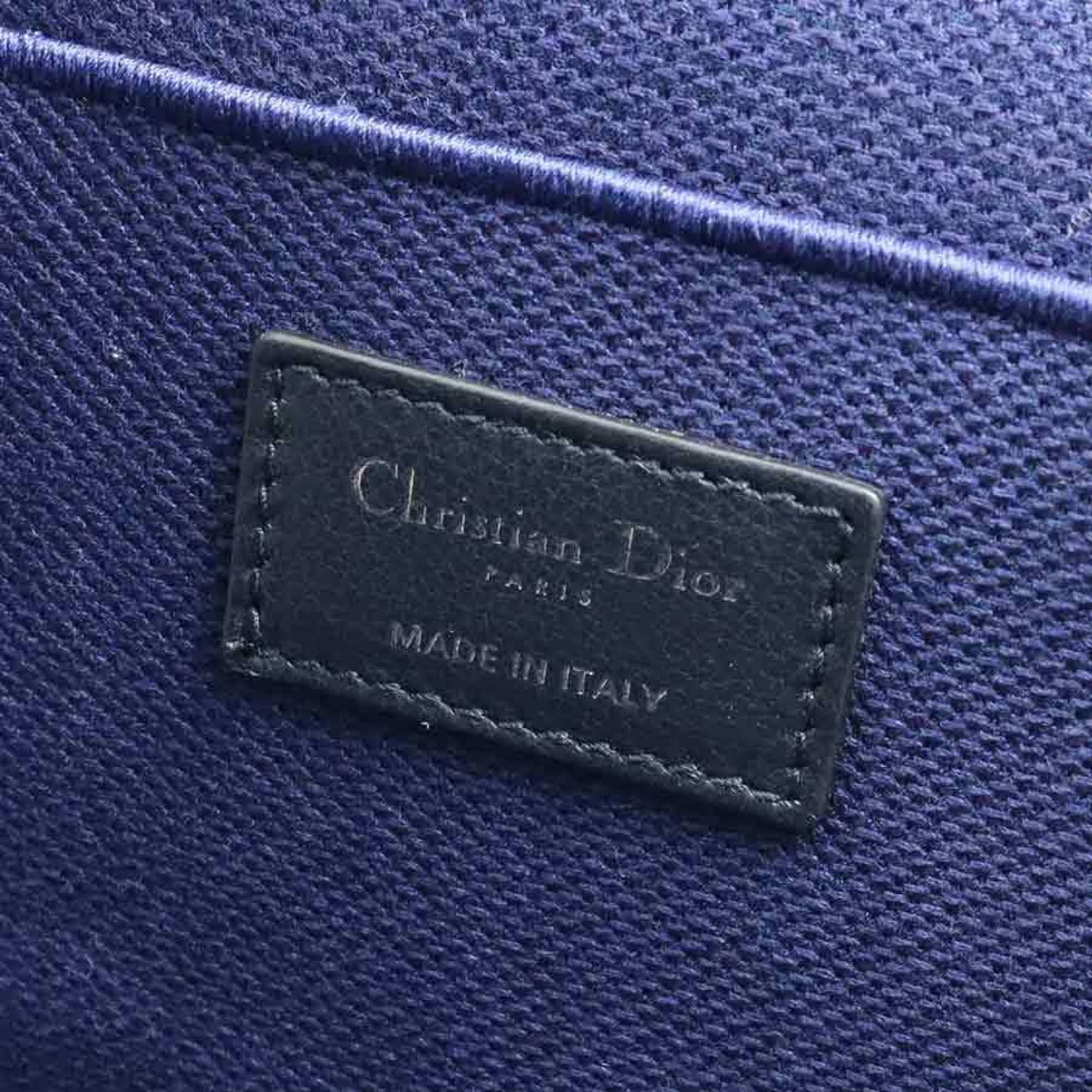 Dior Christian Dior Vanity Bag, Oblique Canvas, Navy and White, Women's, Free Shipping, 90124a Size ONE SIZE - 14 Thumbnail
