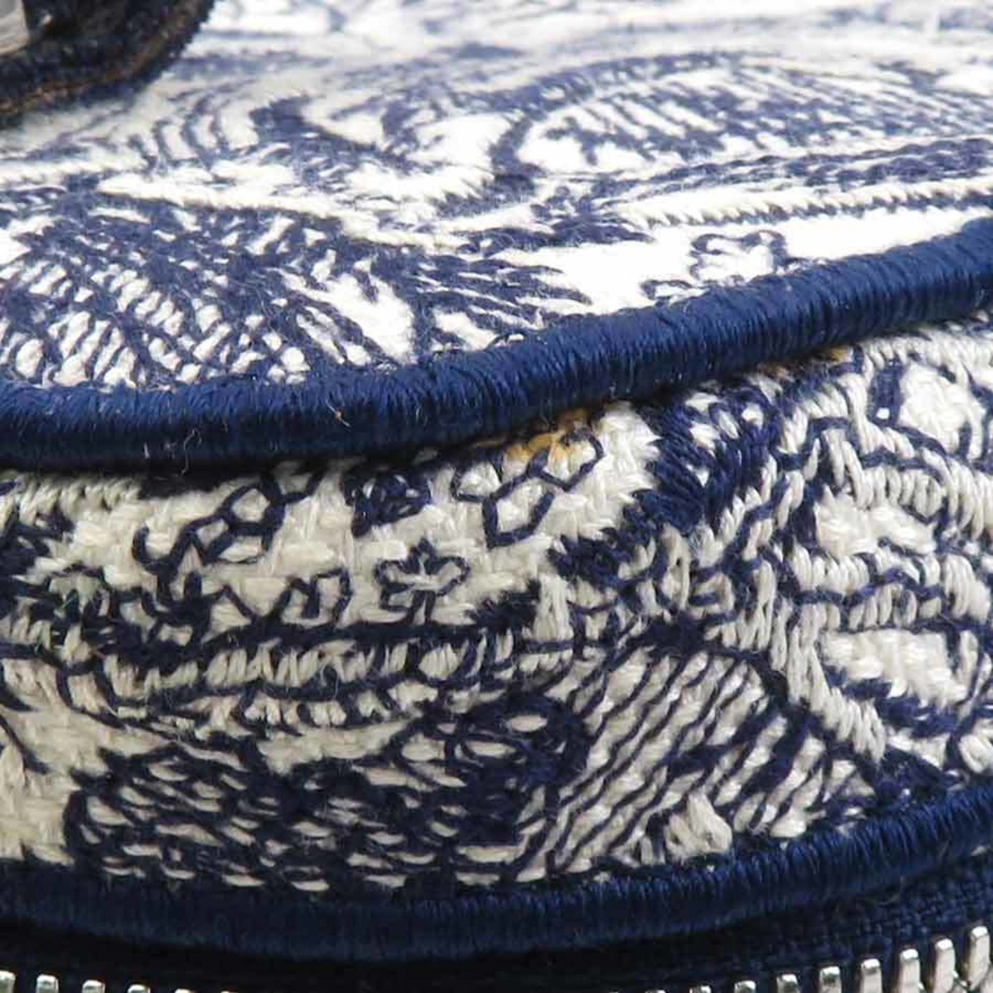 Dior Christian Dior Vanity Bag, Oblique Canvas, Navy and White, Women's, Free Shipping, 90124a Size ONE SIZE - 8 Thumbnail