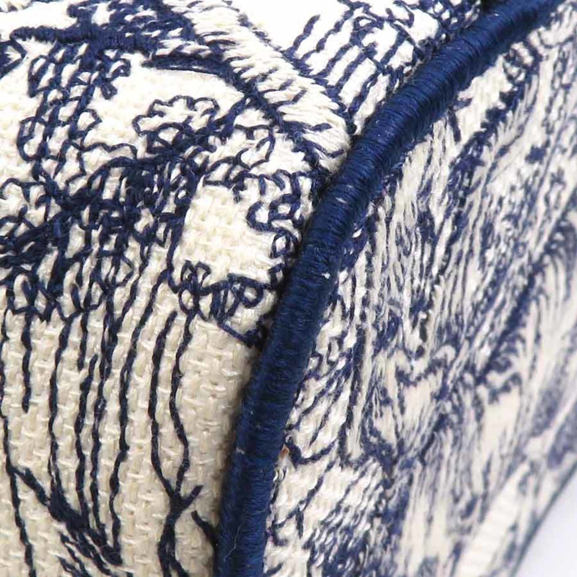 Dior Christian Dior Vanity Bag, Oblique Canvas, Navy and White, Women's, Free Shipping, 90124a Size ONE SIZE - 6 Thumbnail