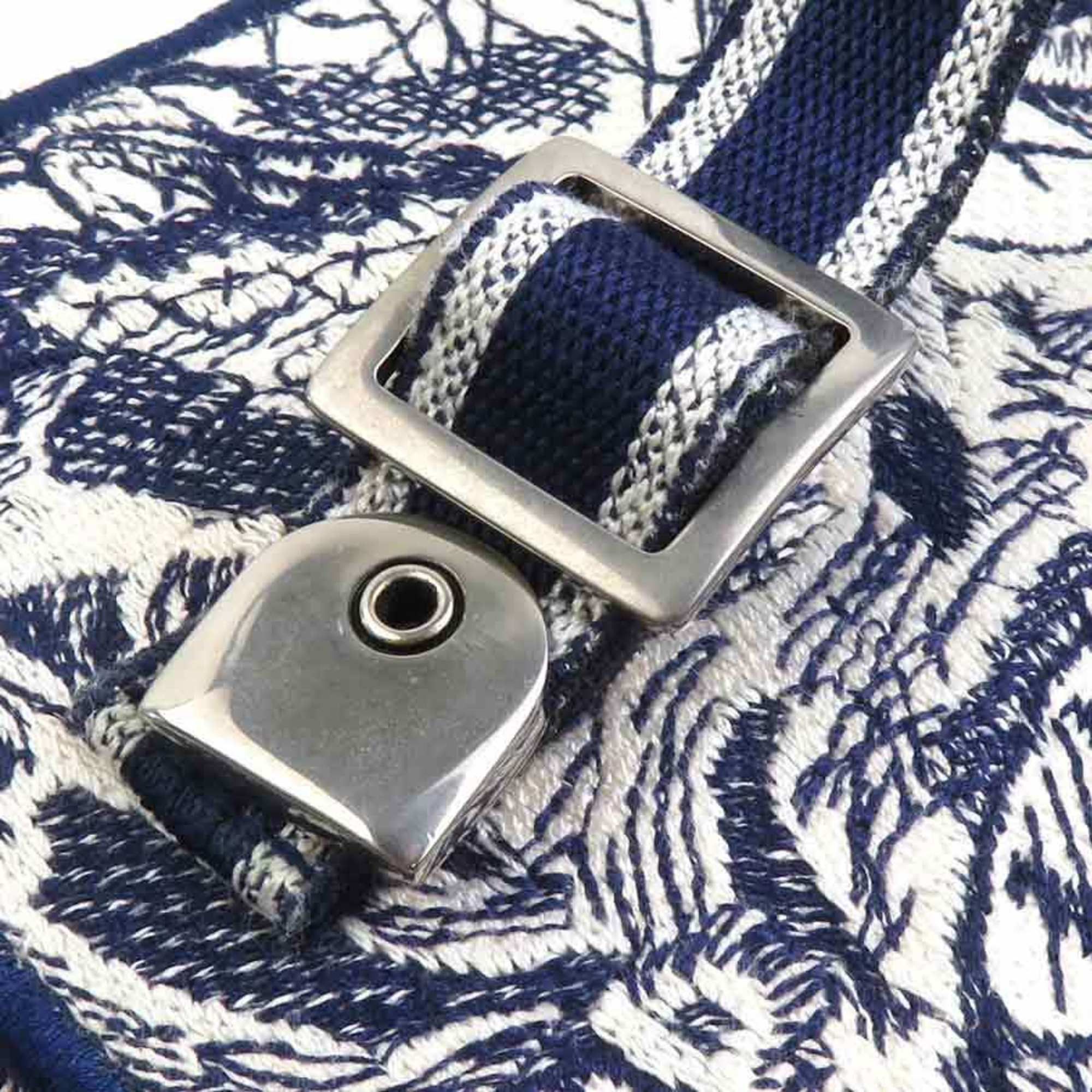 Dior Christian Dior Vanity Bag, Oblique Canvas, Navy and White, Women's, Free Shipping, 90124a Size ONE SIZE - 10 Thumbnail