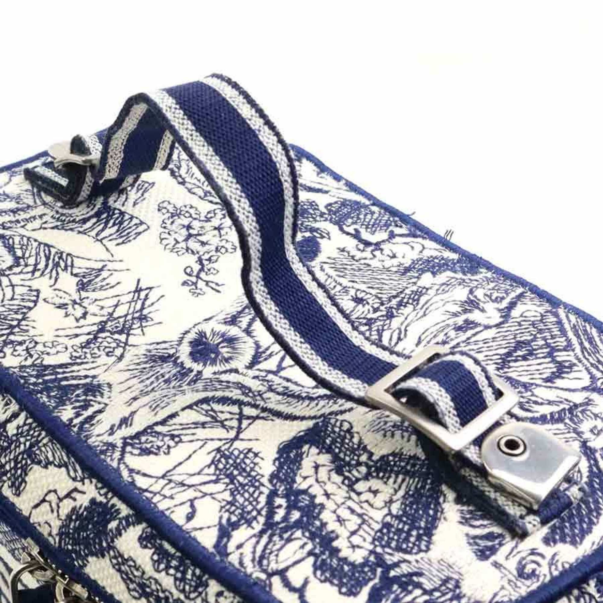 Dior Christian Dior Vanity Bag, Oblique Canvas, Navy and White, Women's, Free Shipping, 90124a Size ONE SIZE - 13 Thumbnail
