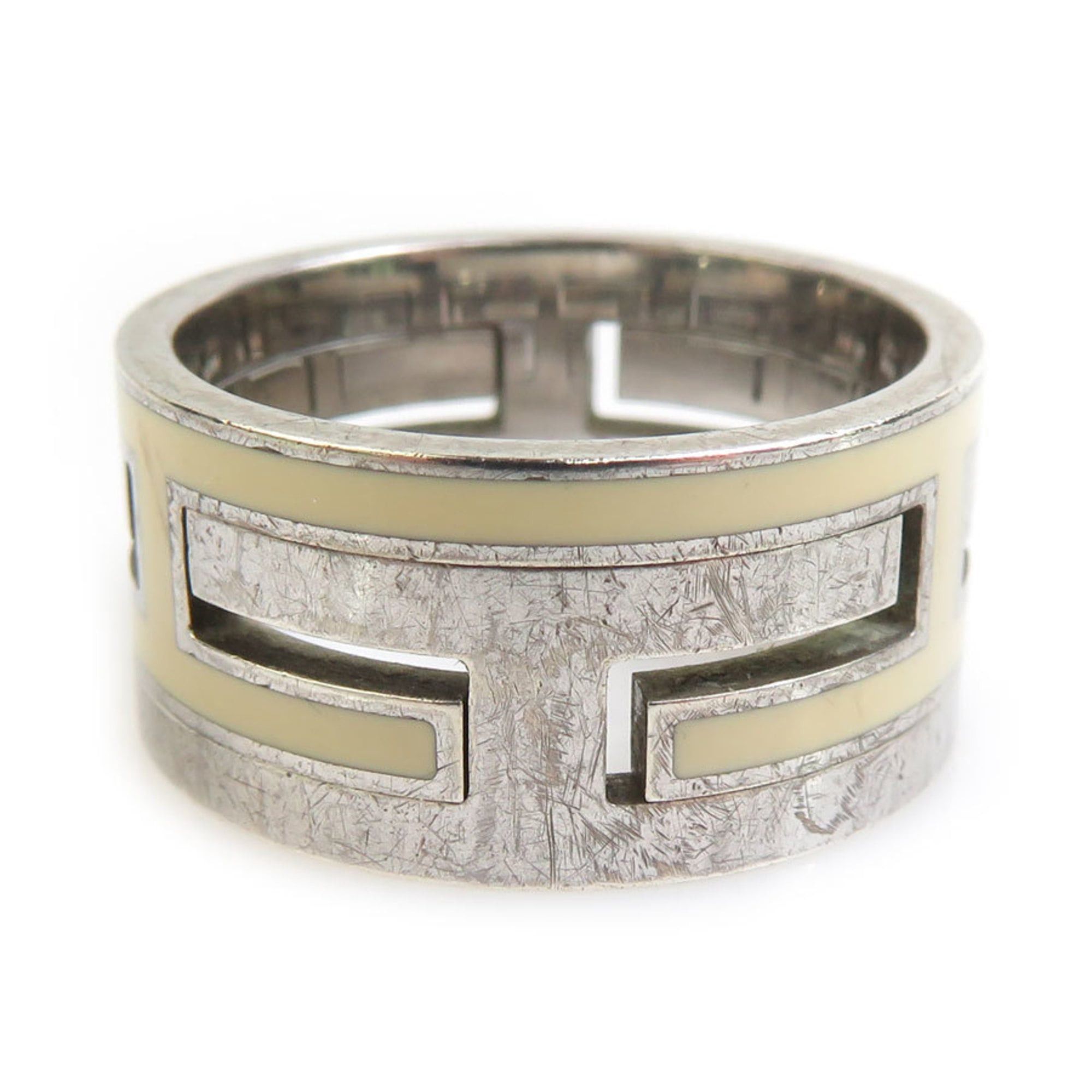 Hermes Hermes Hermès Move Ash Ring in Silver 925 with Enamel and Off-White Silver, Women's, Size 1, Free Shipping, e61514a Size ONE SIZE - 4 Thumbnail