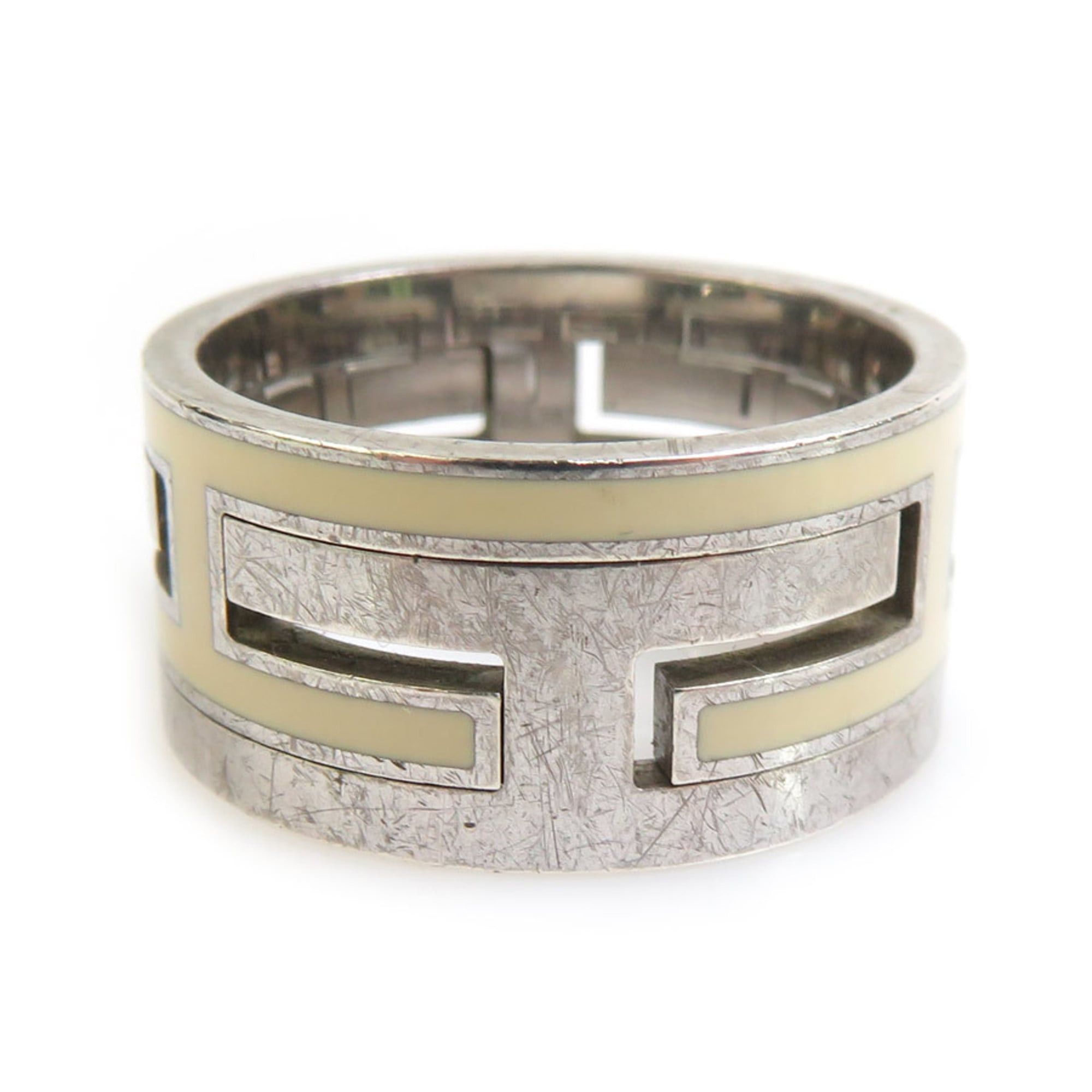 Hermes Hermes Hermès Move Ash Ring in Silver 925 with Enamel and Off-White Silver, Women's, Size 1, Free Shipping, e61514a Size ONE SIZE - 3 Thumbnail
