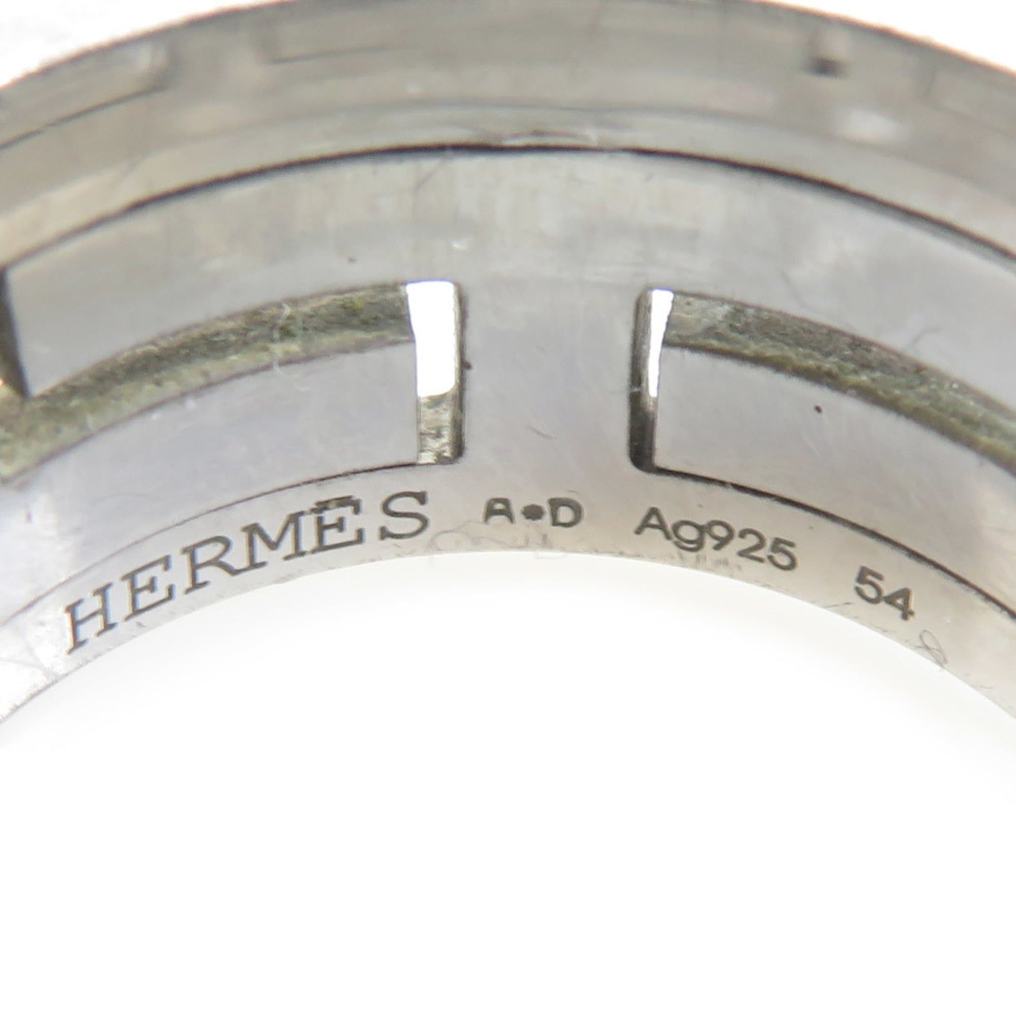 Hermes Hermes Hermès Move Ash Ring in Silver 925 with Enamel and Off-White Silver, Women's, Size 1, Free Shipping, e61514a Size ONE SIZE - 7 Thumbnail