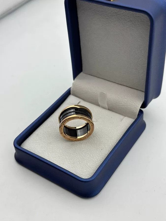 Bvlgari Bulgari Black Ceramic Rose Gold Ring Size ONE SIZE - 2 Thumbnail