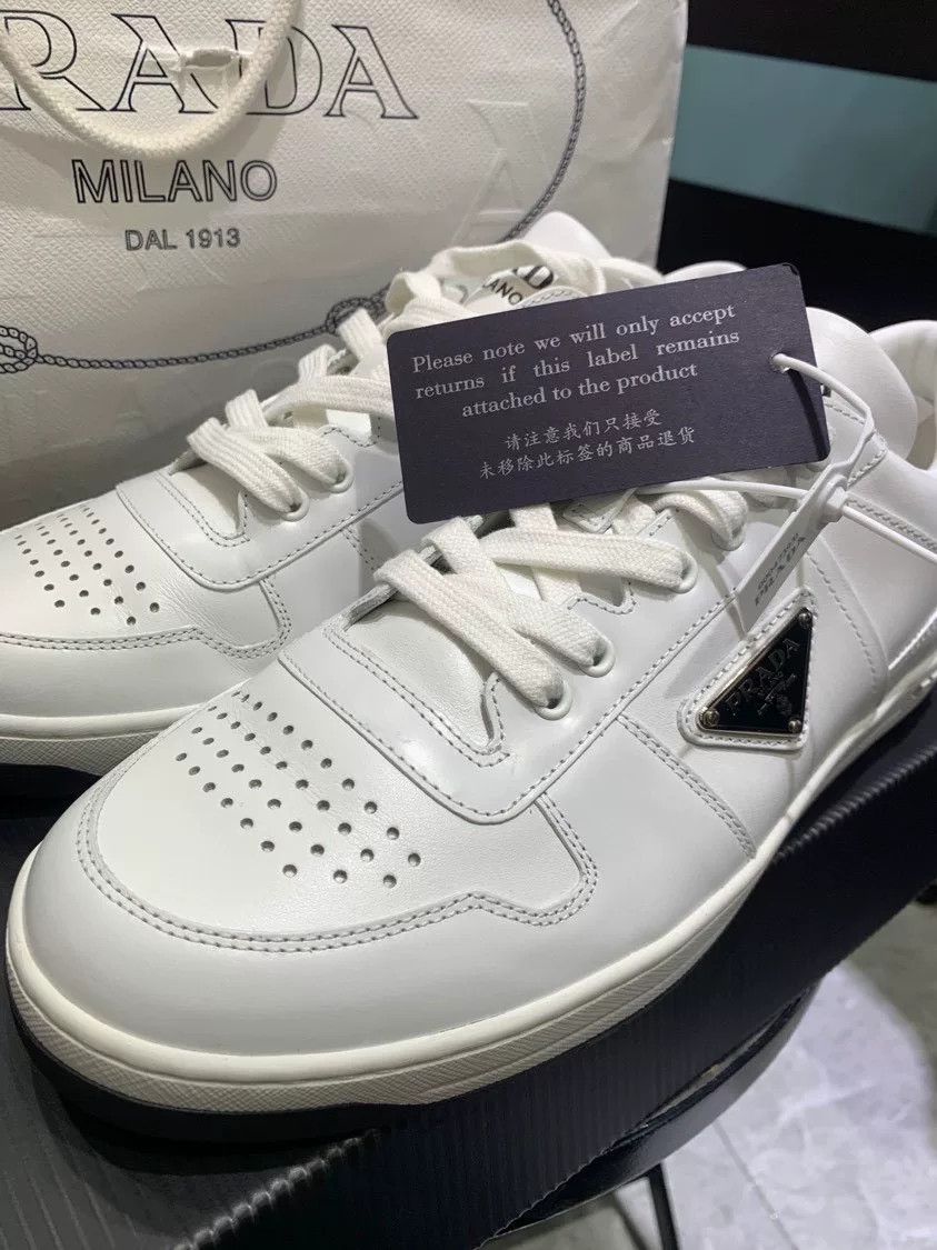 Prada PRADA Men's White Leather Sneakers Size US 9 / EU 42 - 3 Thumbnail