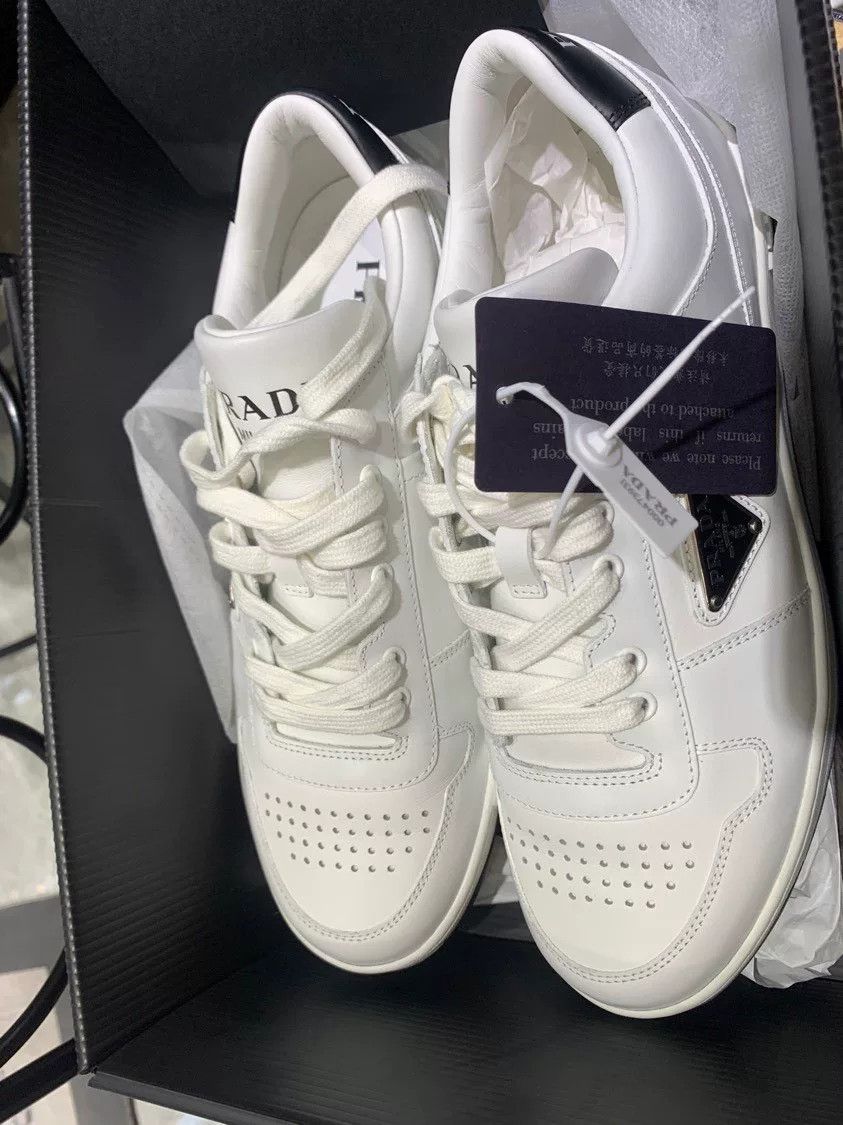 Prada PRADA Men's White Leather Sneakers Size US 9 / EU 42 - 4 Thumbnail