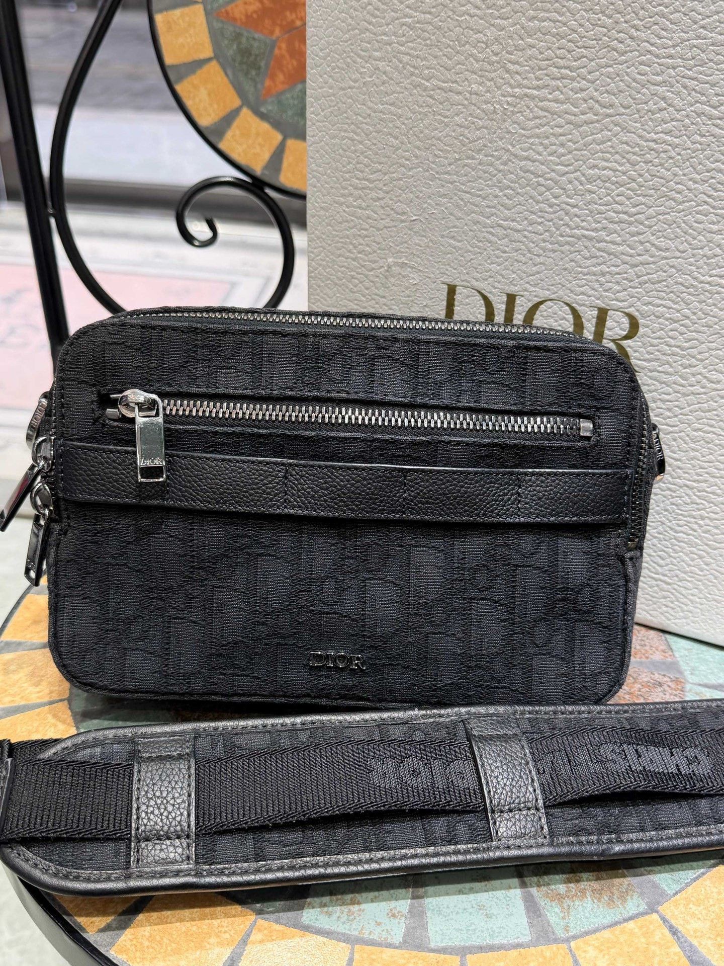 Dior Dior Men's Small Black Monogram Camera Bag Size ONE SIZE - 3 Thumbnail