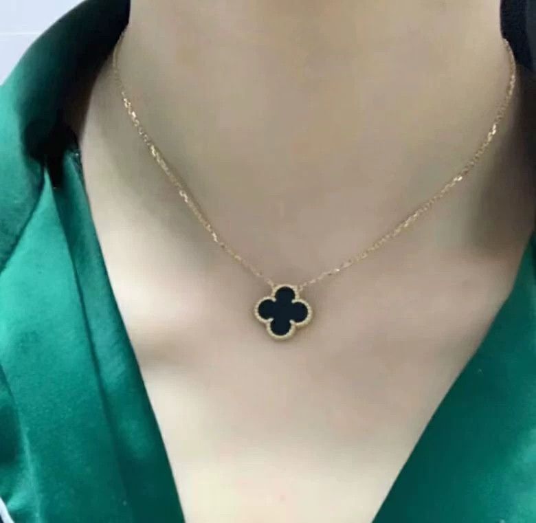 Van Cleef & Arpels VCA Alhambra Black Flower 18K Gold Necklace Size ONE SIZE - 6 Thumbnail