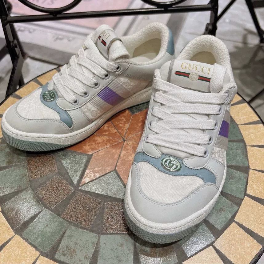 Gucci Gucci Dirty Sneakers Light Blue Size US 4.5 / IT 34.5 - 2 Thumbnail