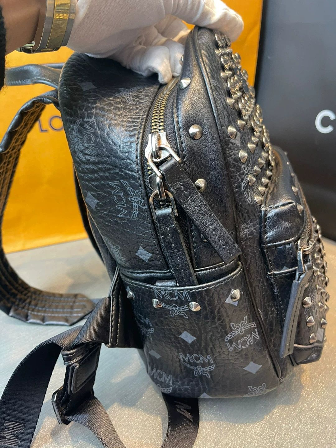 MCM MCM Stark Visetos Studded Small Backpack Size ONE SIZE - 3 Thumbnail