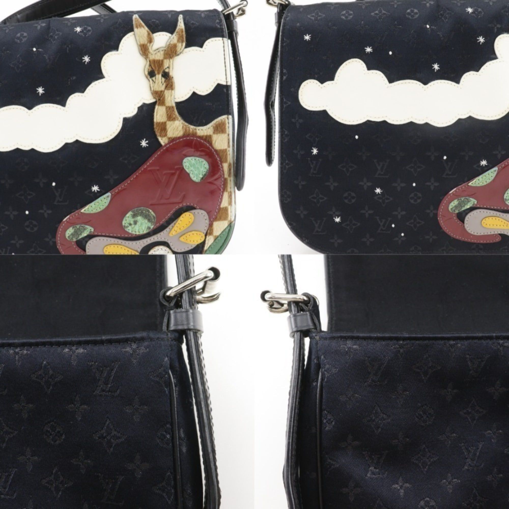 Louis Vuitton Louis Vuitton Musette Shoulder Bag, Comte de Fée, M92273, Monogram Satin, Vernis, and Porcelain, 2002, Black, SR0032, A5, Magnetic closure, Women's Size ONE SIZE - 10 Thumbnail