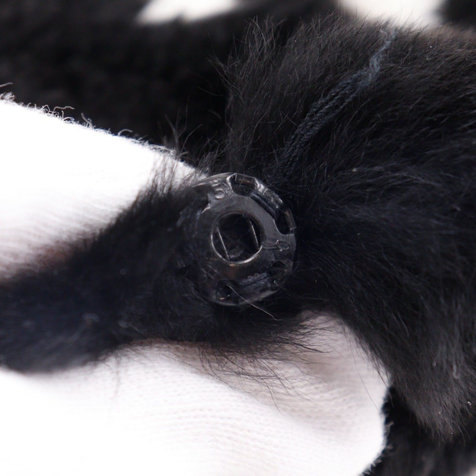 Chanel CHANEL COCO Mark Bracelet Wristband with Rabbit Fur, Black, Approx. 35g, Women's Size ONE SIZE - 4 Thumbnail