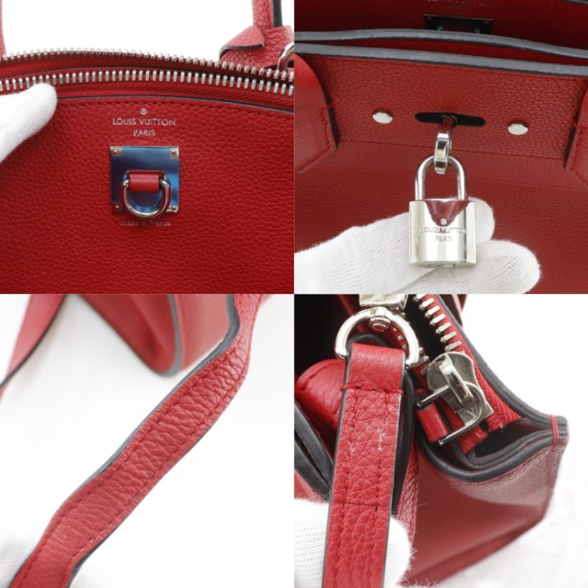 Louis Vuitton Louis Vuitton City Steamer PM handbag/2-way shoulder bag M53030 in calfskin rouge (red, 2017) DU0127, 2-way, A5 size, open-top, for women. Size ONE SIZE - 13 Thumbnail