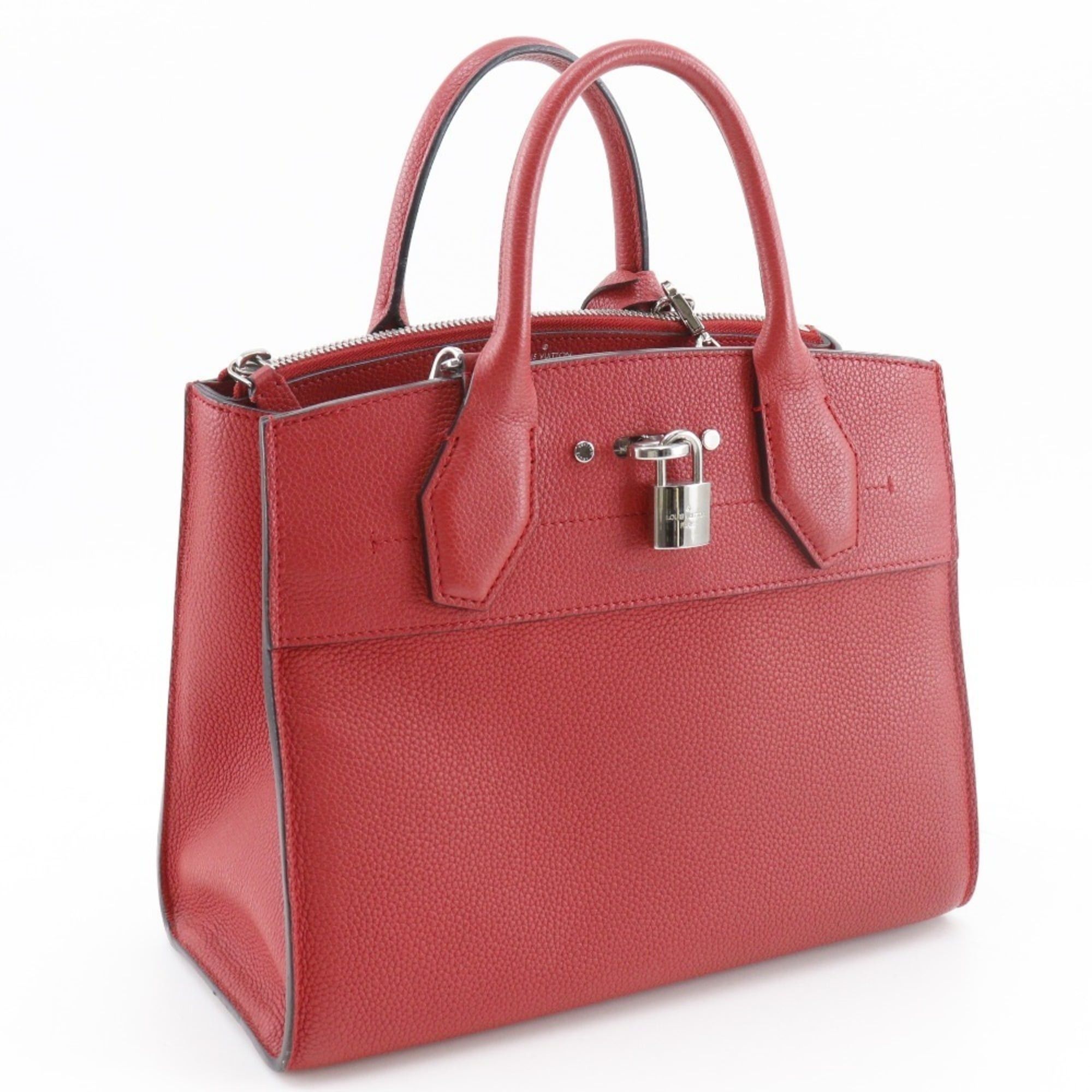 Louis Vuitton Louis Vuitton City Steamer PM handbag/2-way shoulder bag M53030 in calfskin rouge (red, 2017) DU0127, 2-way, A5 size, open-top, for women. Size ONE SIZE - 3 Thumbnail