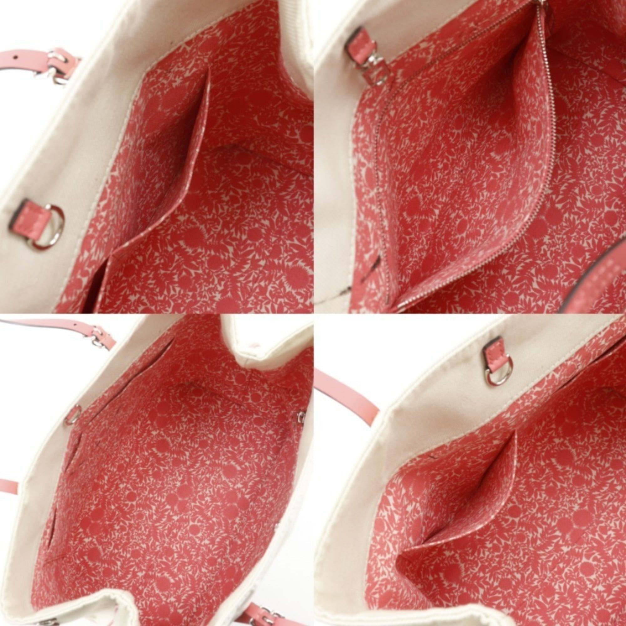 Louis Vuitton Louis Vuitton Hippo MM Tote Bag, 2014 Summer Collection, M94502, Canvas, Corail, 2014, Ivory/Pink, CA0164, A4 Size, Open, Women's Size ONE SIZE - 6 Thumbnail