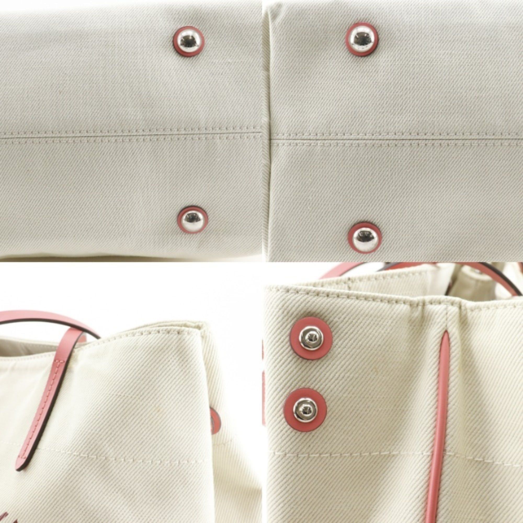 Louis Vuitton Louis Vuitton Hippo MM Tote Bag, 2014 Summer Collection, M94502, Canvas, Corail, 2014, Ivory/Pink, CA0164, A4 Size, Open, Women's Size ONE SIZE - 18 Thumbnail