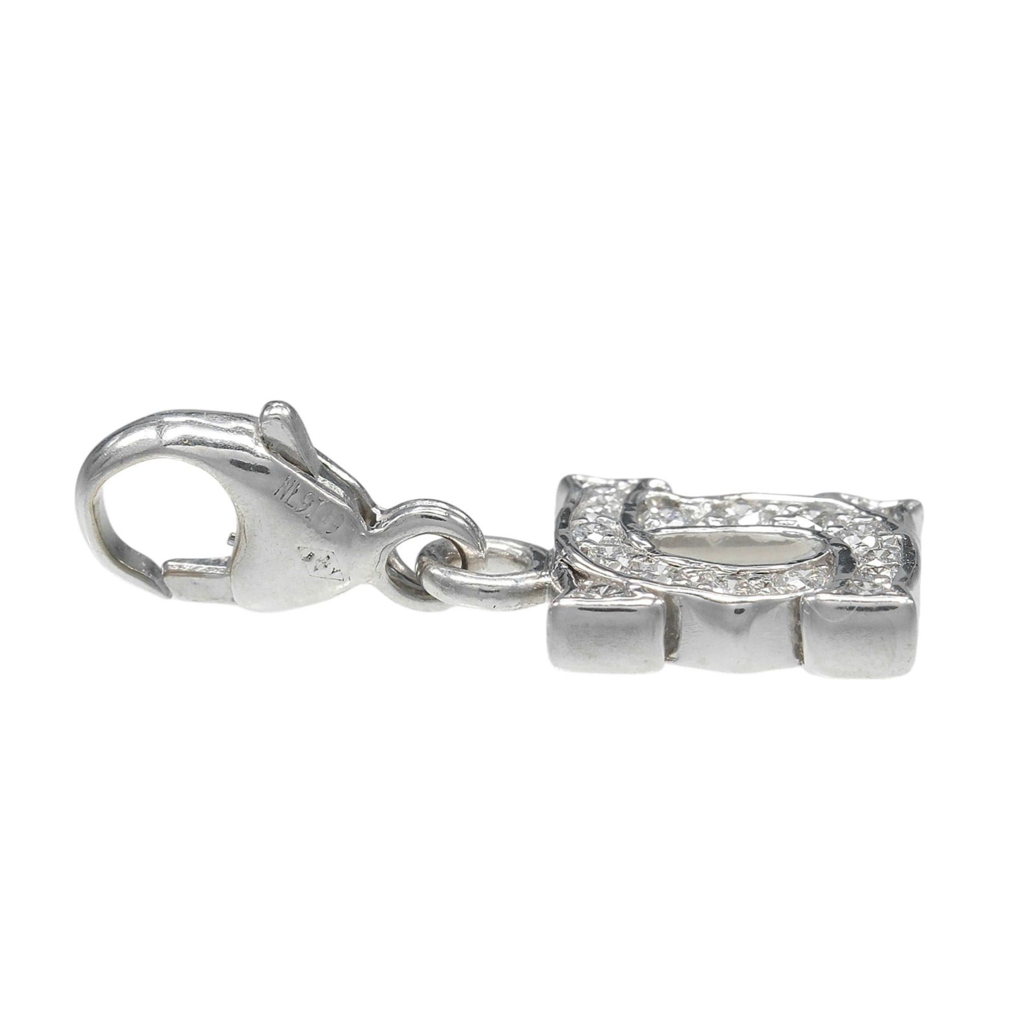 Cartier Cartier 2C Baby Charm Pendant Top in 18K White Gold with Diamonds, Approx. 1.6g Size ONE SIZE - 5 Thumbnail