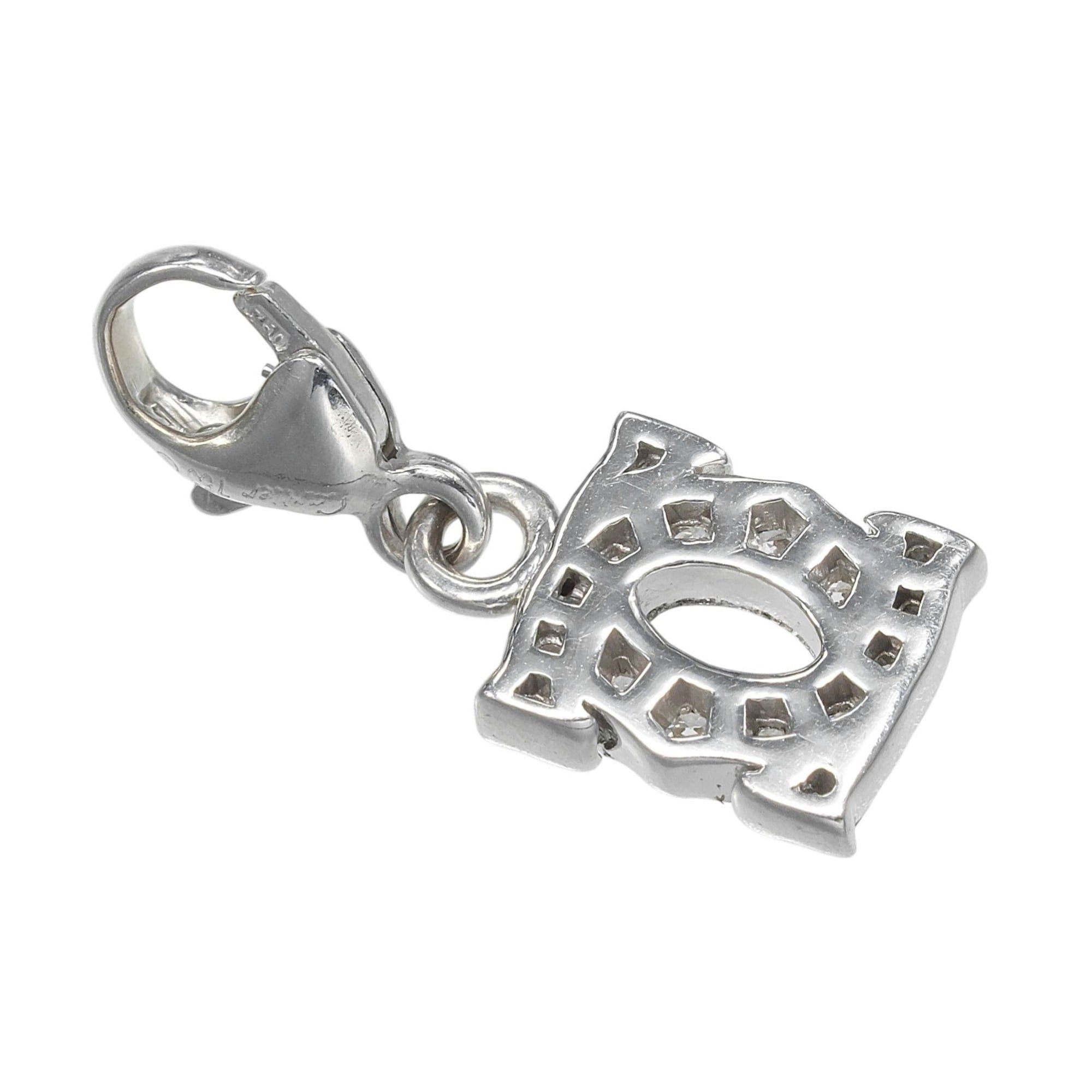 Cartier Cartier 2C Baby Charm Pendant Top in 18K White Gold with Diamonds, Approx. 1.6g Size ONE SIZE - 2 Thumbnail