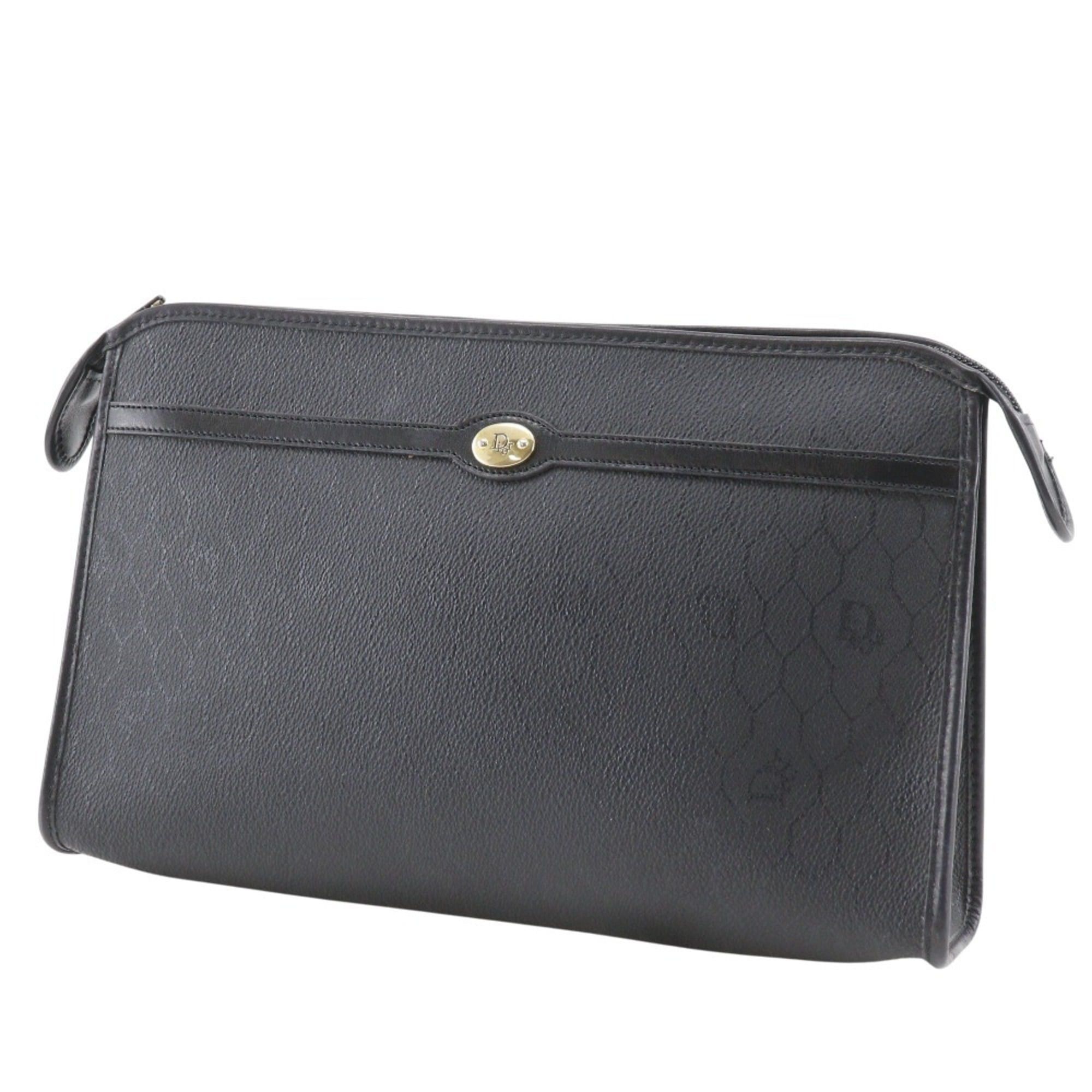 Dior Christian Dior Old Clutch Bag, Honeycomb Pattern, Vintage PVC, Black, A5, Dior, Women's Size ONE SIZE - 2 Thumbnail