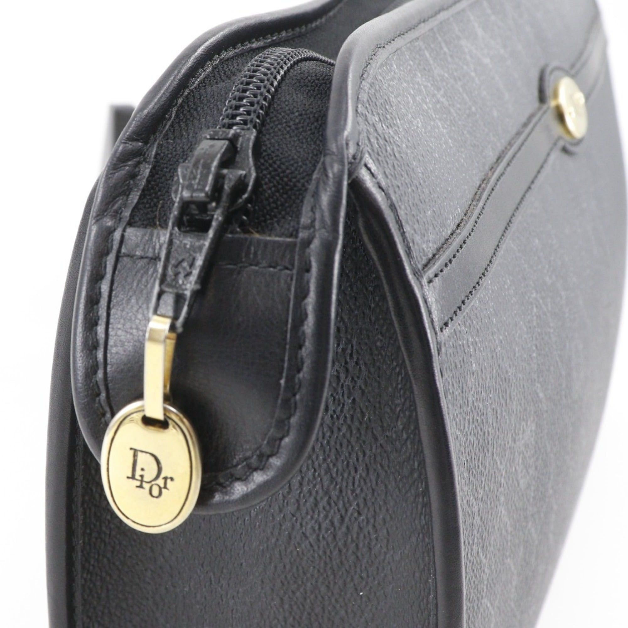 Dior Christian Dior Old Clutch Bag, Honeycomb Pattern, Vintage PVC, Black, A5, Dior, Women's Size ONE SIZE - 5 Thumbnail