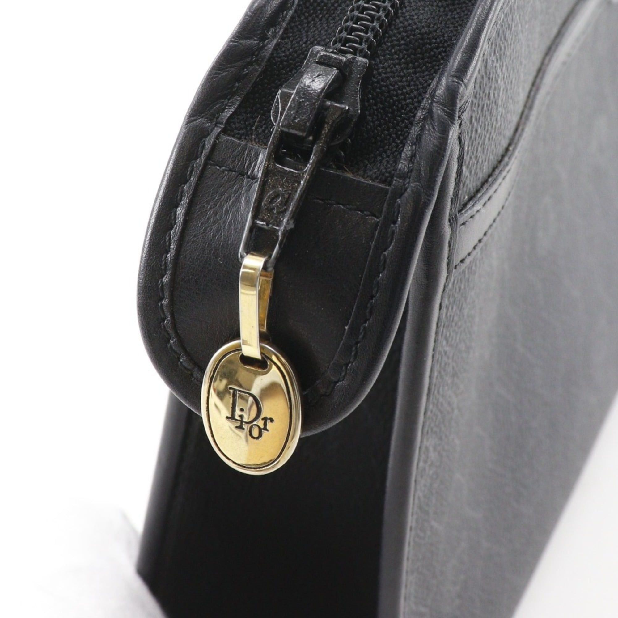 Dior Christian Dior Old Clutch Bag, Honeycomb Pattern, Vintage PVC, Black, A5, Dior, Women's Size ONE SIZE - 12 Thumbnail