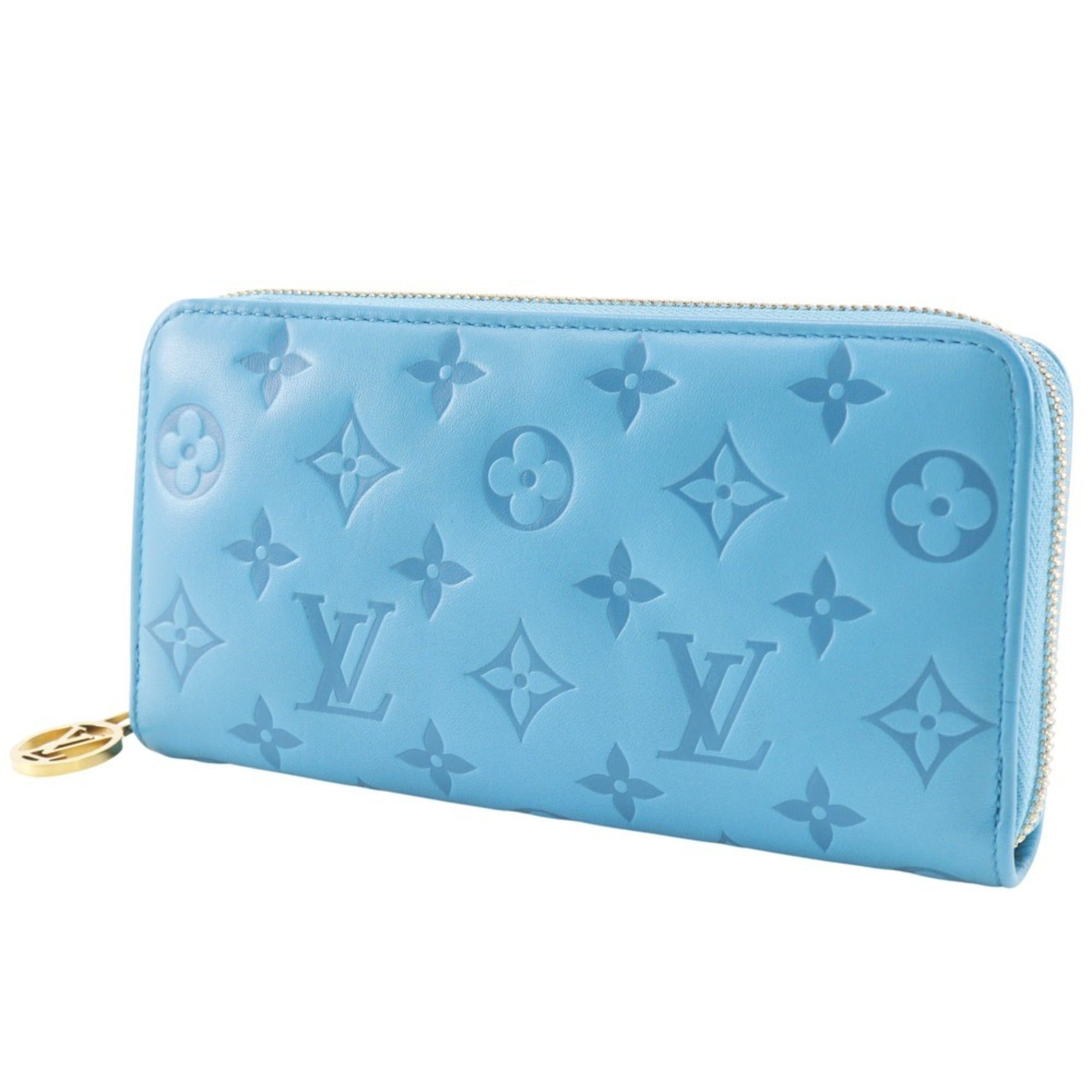 Louis Vuitton Louis Vuitton Zippy Wallet, Coussin Monogram Embossed Long Wallet M81512, Lamb Leather with Turquoise and Blue Design, Unisex Size ONE SIZE - 2 Thumbnail
