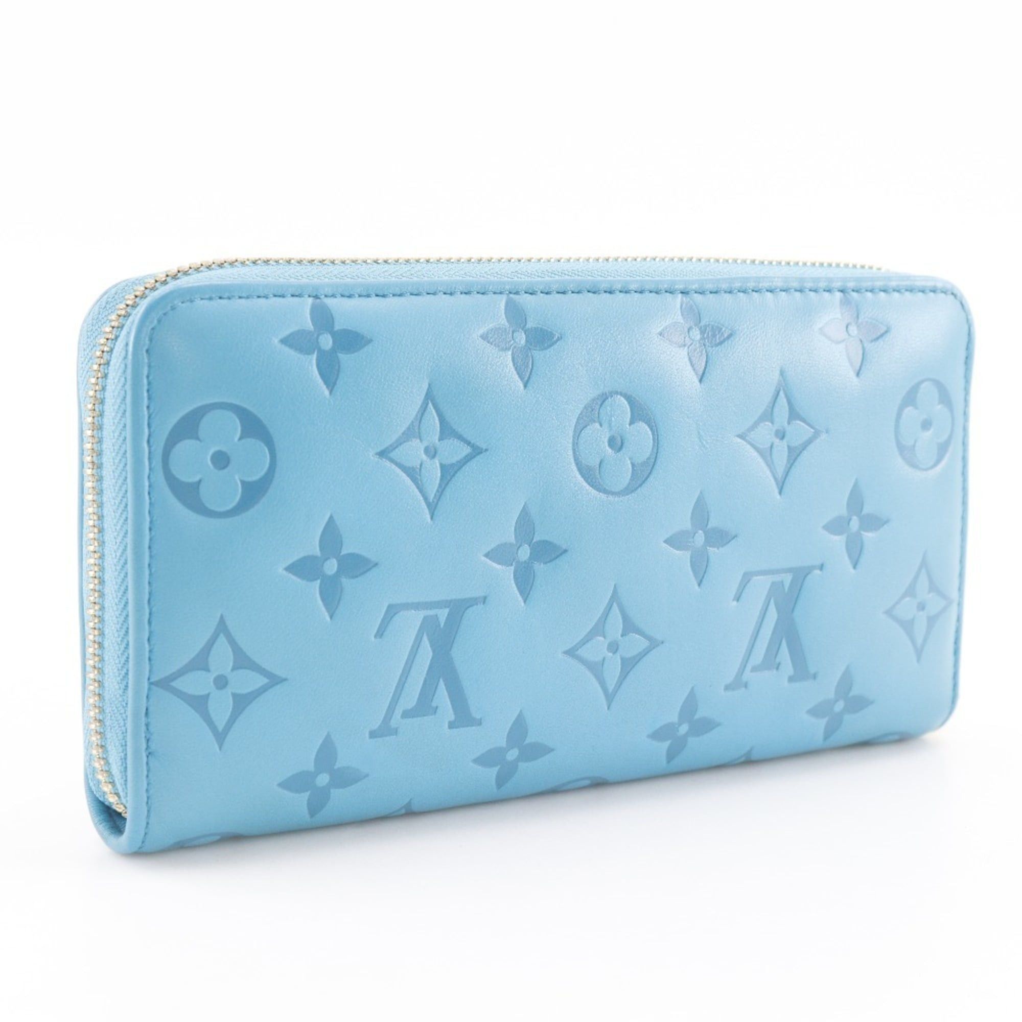 Louis Vuitton Louis Vuitton Zippy Wallet, Coussin Monogram Embossed Long Wallet M81512, Lamb Leather with Turquoise and Blue Design, Unisex Size ONE SIZE - 3 Thumbnail