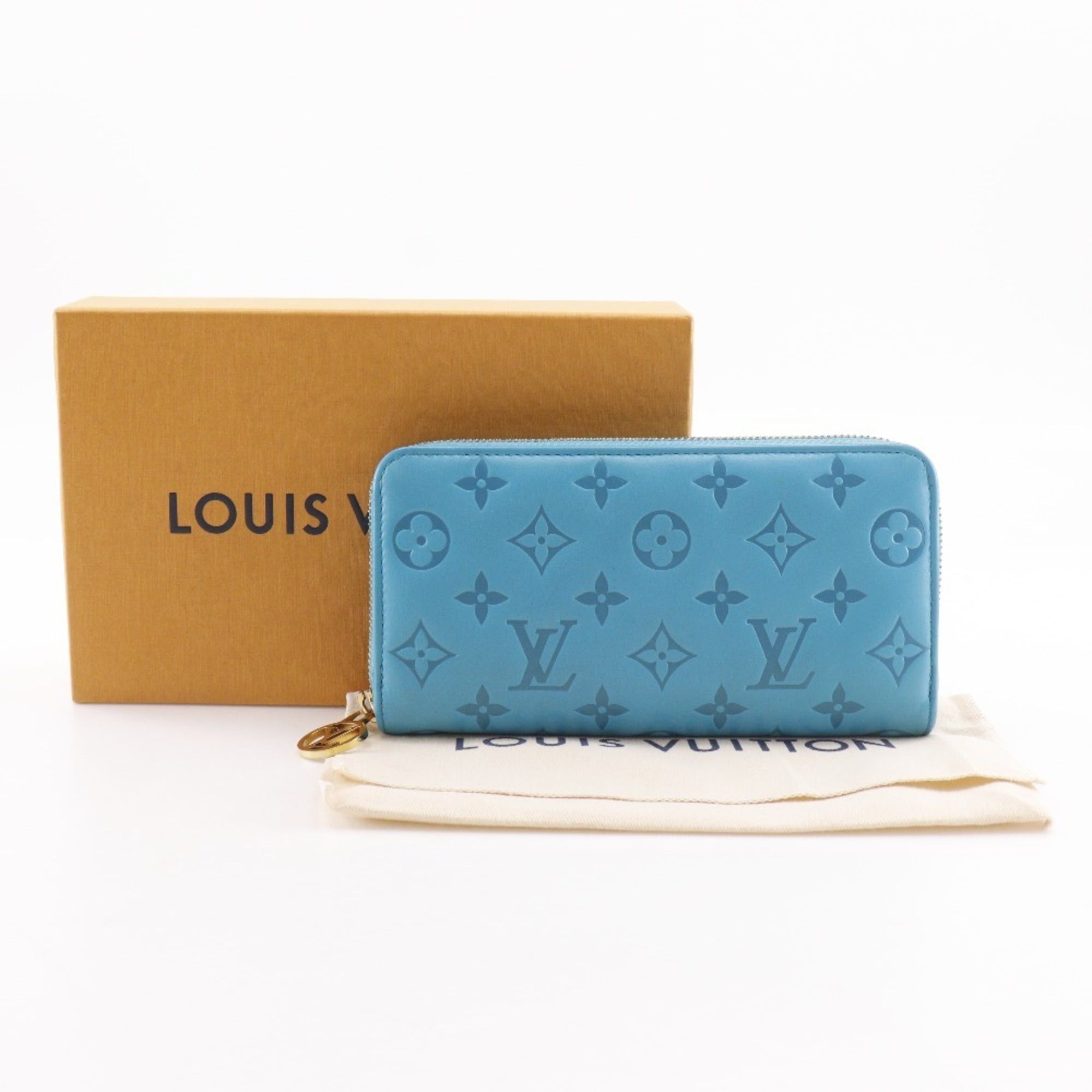 Louis Vuitton Louis Vuitton Zippy Wallet, Coussin Monogram Embossed Long Wallet M81512, Lamb Leather with Turquoise and Blue Design, Unisex Size ONE SIZE - 15 Thumbnail