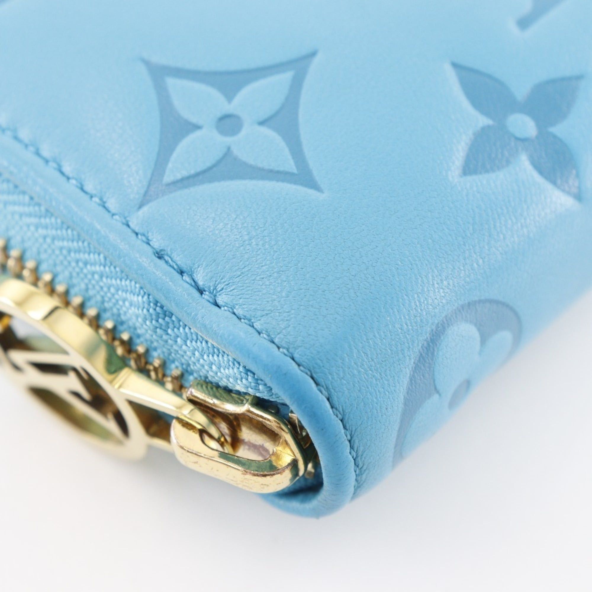 Louis Vuitton Louis Vuitton Zippy Wallet, Coussin Monogram Embossed Long Wallet M81512, Lamb Leather with Turquoise and Blue Design, Unisex Size ONE SIZE - 4 Thumbnail