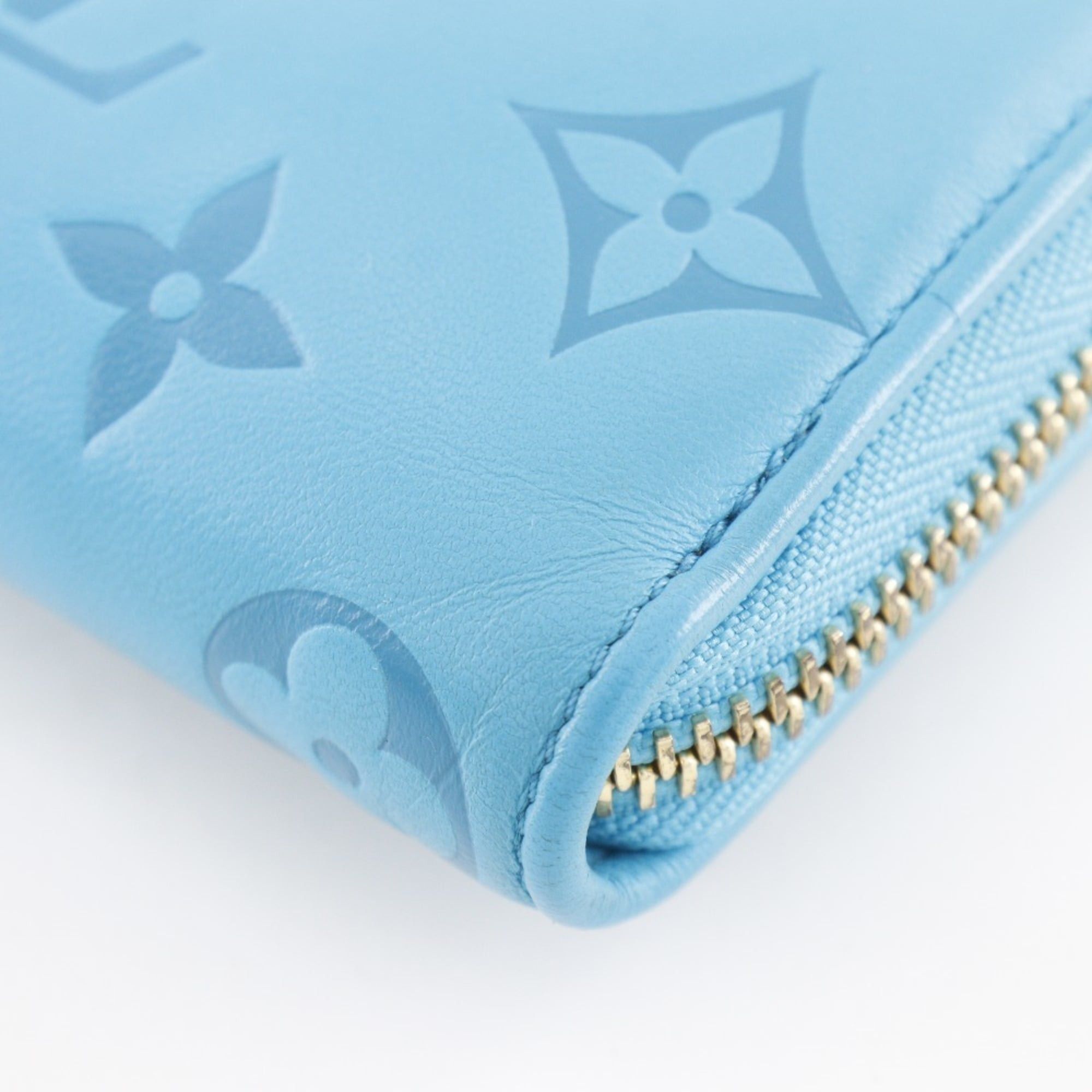 Louis Vuitton Louis Vuitton Zippy Wallet, Coussin Monogram Embossed Long Wallet M81512, Lamb Leather with Turquoise and Blue Design, Unisex Size ONE SIZE - 5 Thumbnail