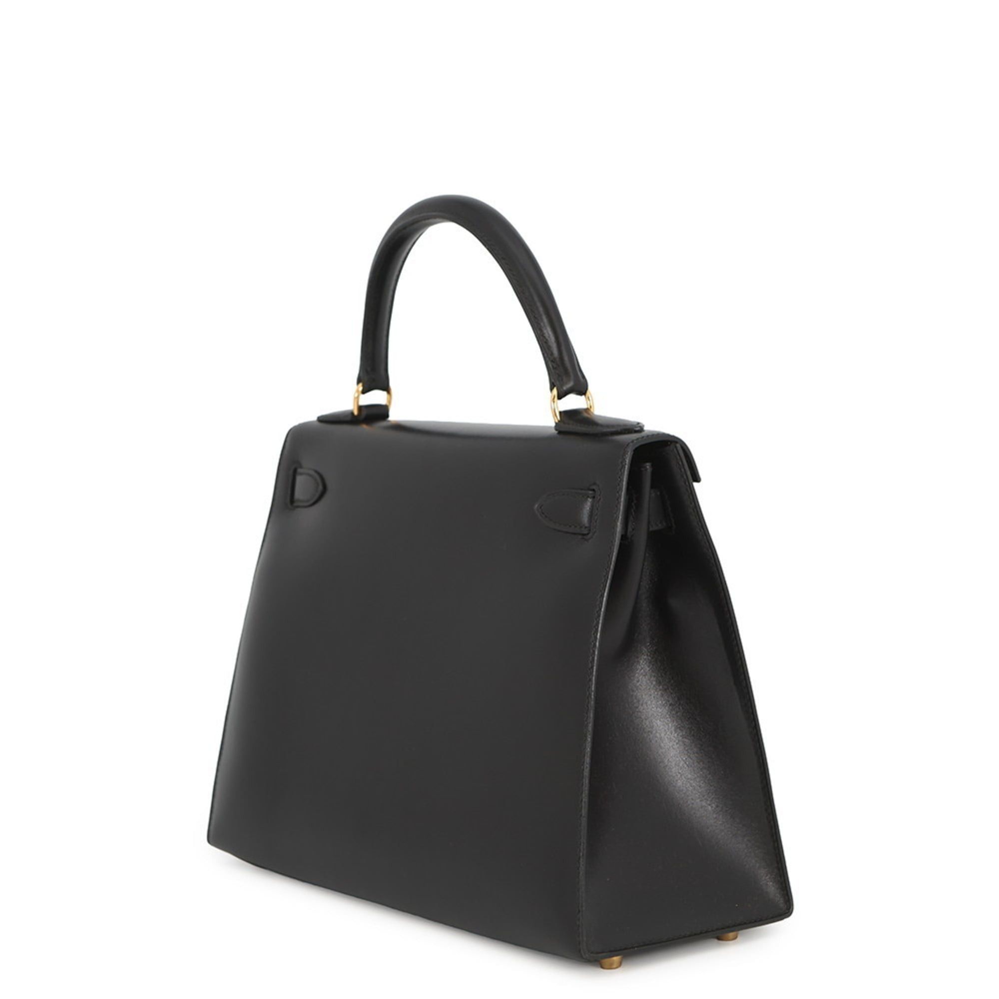 Hermès Kelly 28 handbag, exterior stitching, black box calf leather, A stamp, 2-way shoulder bag, black, Kelly, women's, HERMES
