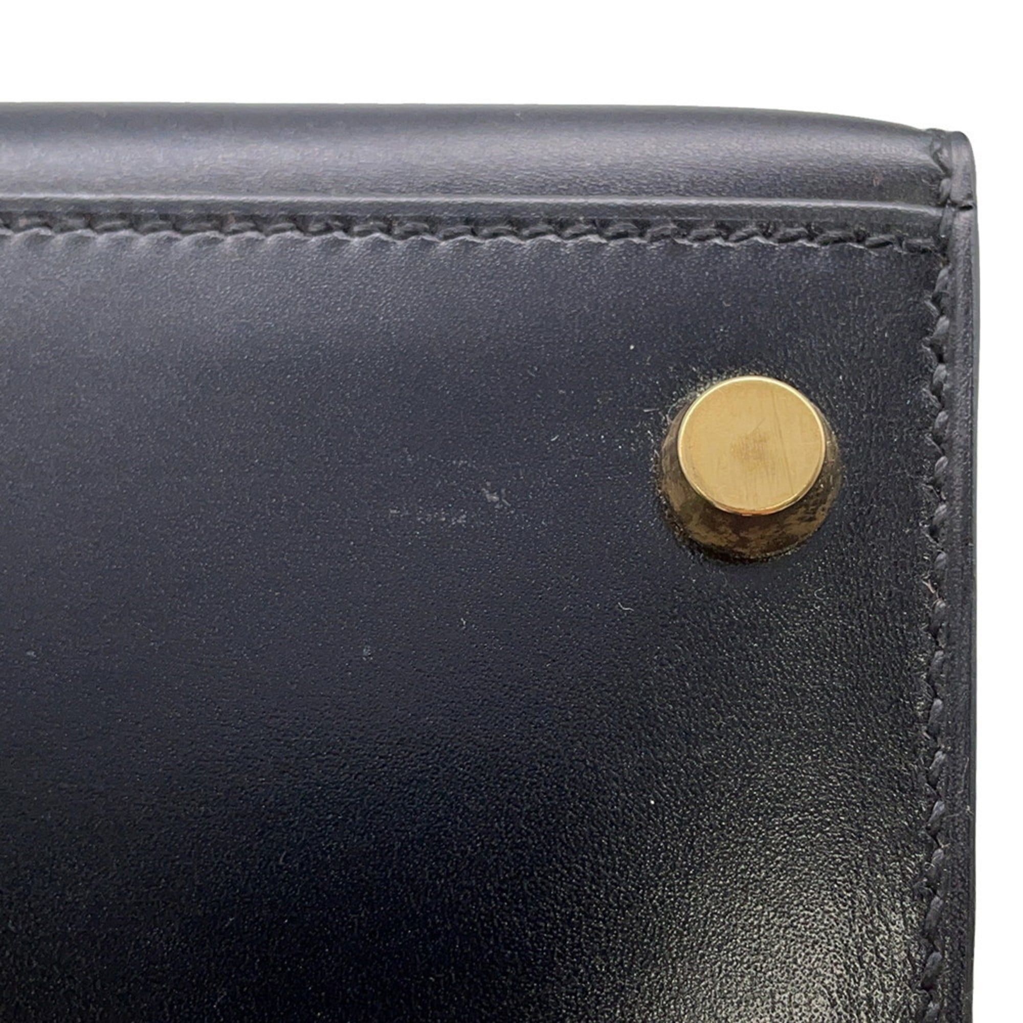 Hermès Kelly 28 handbag, exterior stitching, black box calf leather, A stamp, 2-way shoulder bag, black, Kelly, women's, HERMES
