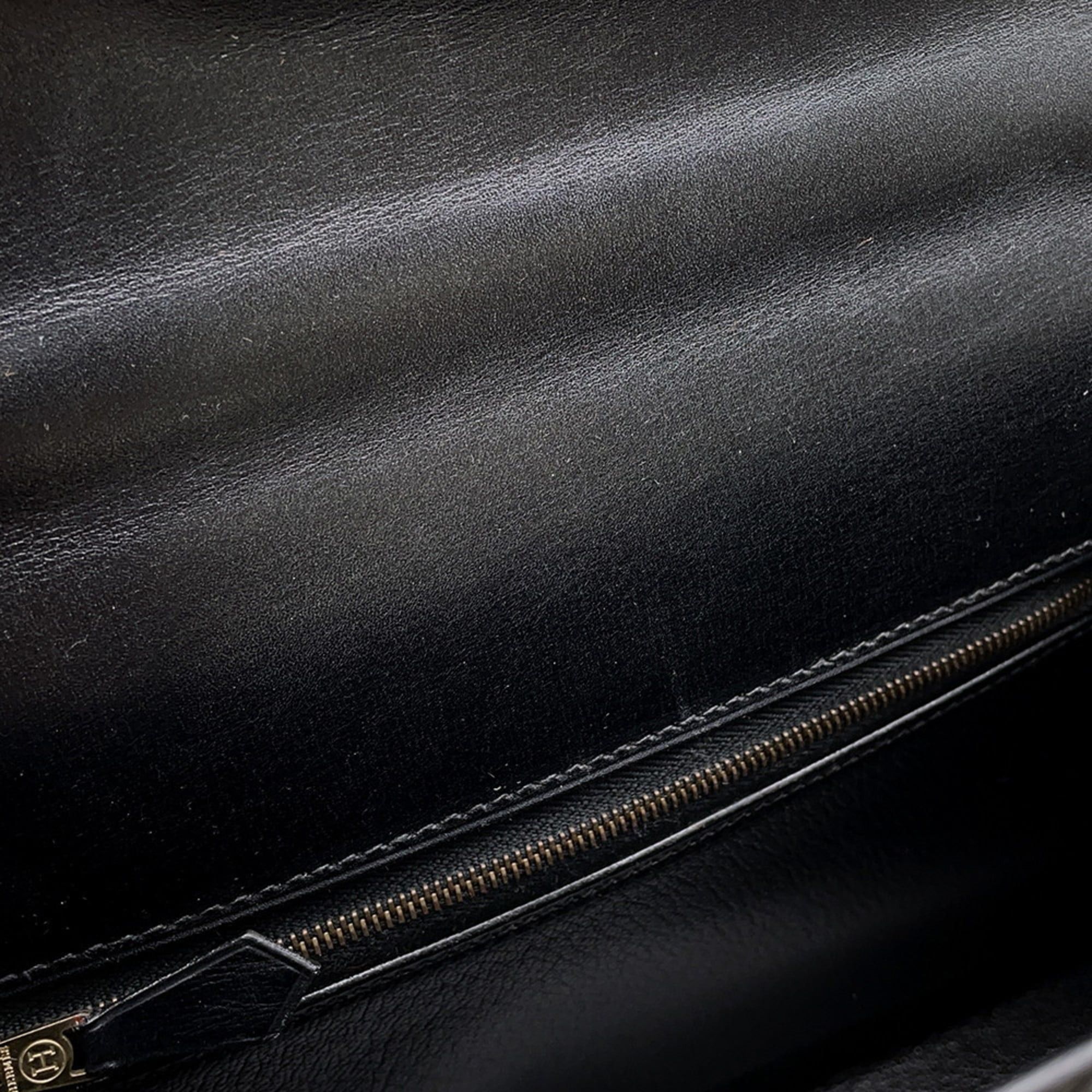 Hermès Kelly 28 handbag, exterior stitching, black box calf leather, A stamp, 2-way shoulder bag, black, Kelly, women's, HERMES