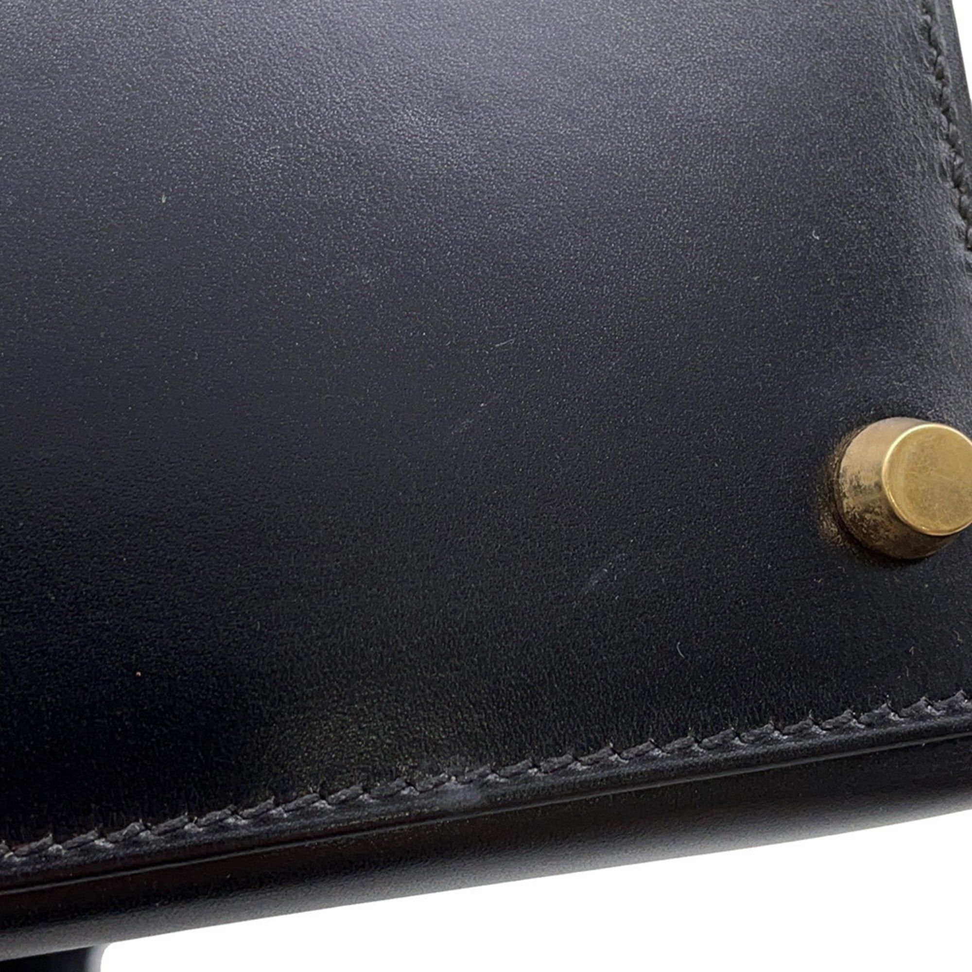 Hermès Kelly 28 handbag, exterior stitching, black box calf leather, A stamp, 2-way shoulder bag, black, Kelly, women's, HERMES