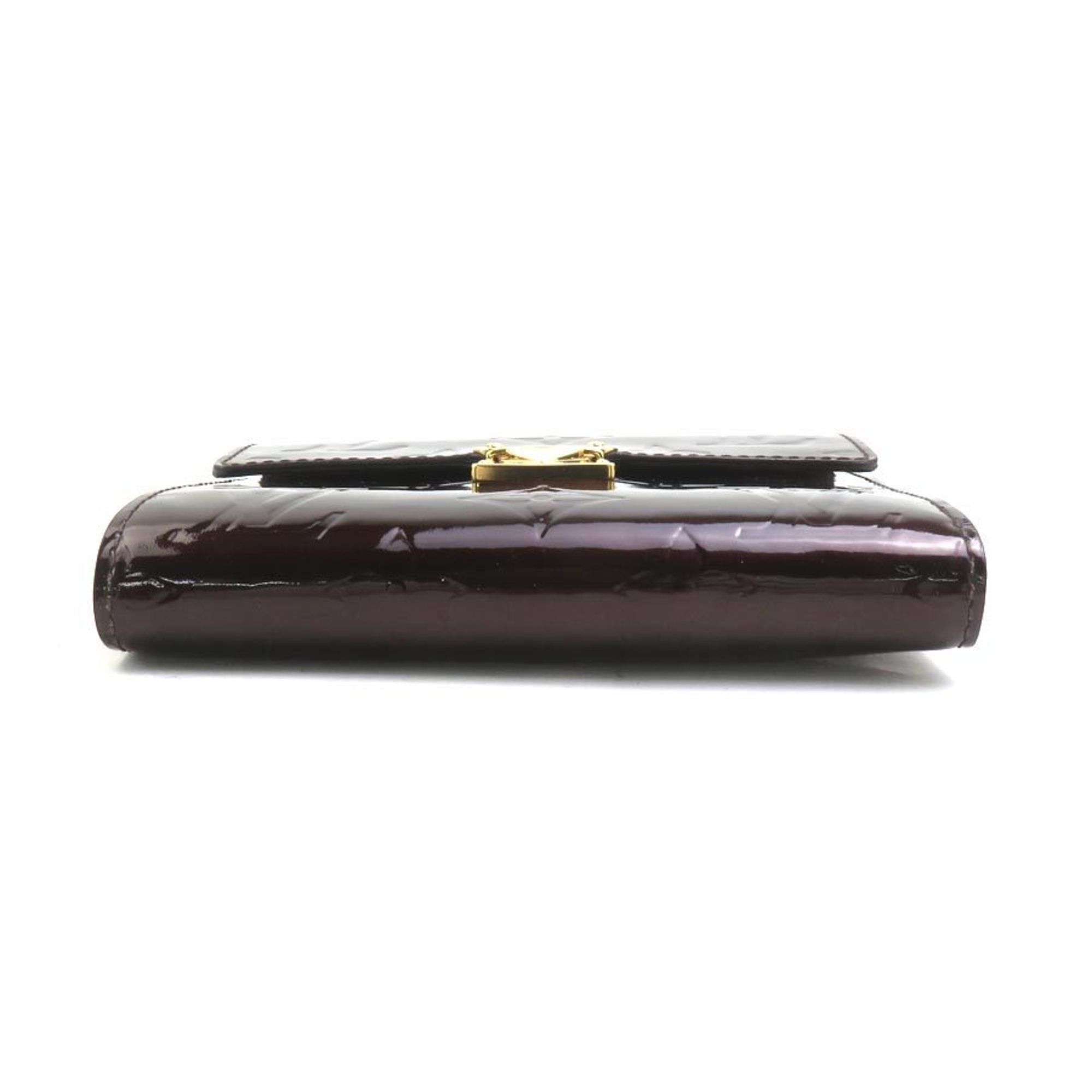 Louis Vuitton Louis Vuitton Monogram Vernis Portefeuille Koala Tri-fold Wallet in Amaranth and Gold, Women's, M93520, Free Shipping, e61521 Size ONE SIZE - 4 Thumbnail
