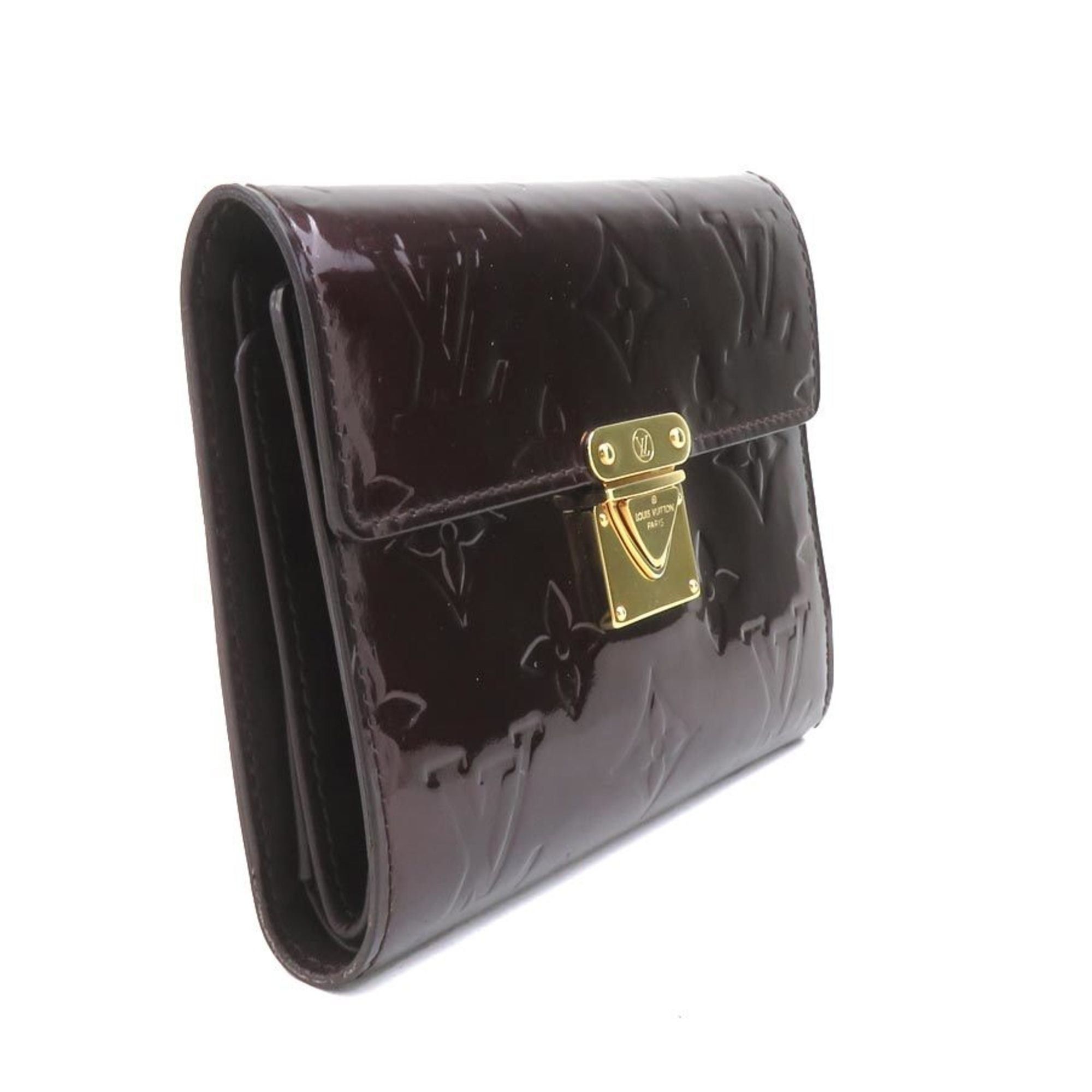 Louis Vuitton Louis Vuitton Monogram Vernis Portefeuille Koala Tri-fold Wallet in Amaranth and Gold, Women's, M93520, Free Shipping, e61521 Size ONE SIZE - 2 Thumbnail