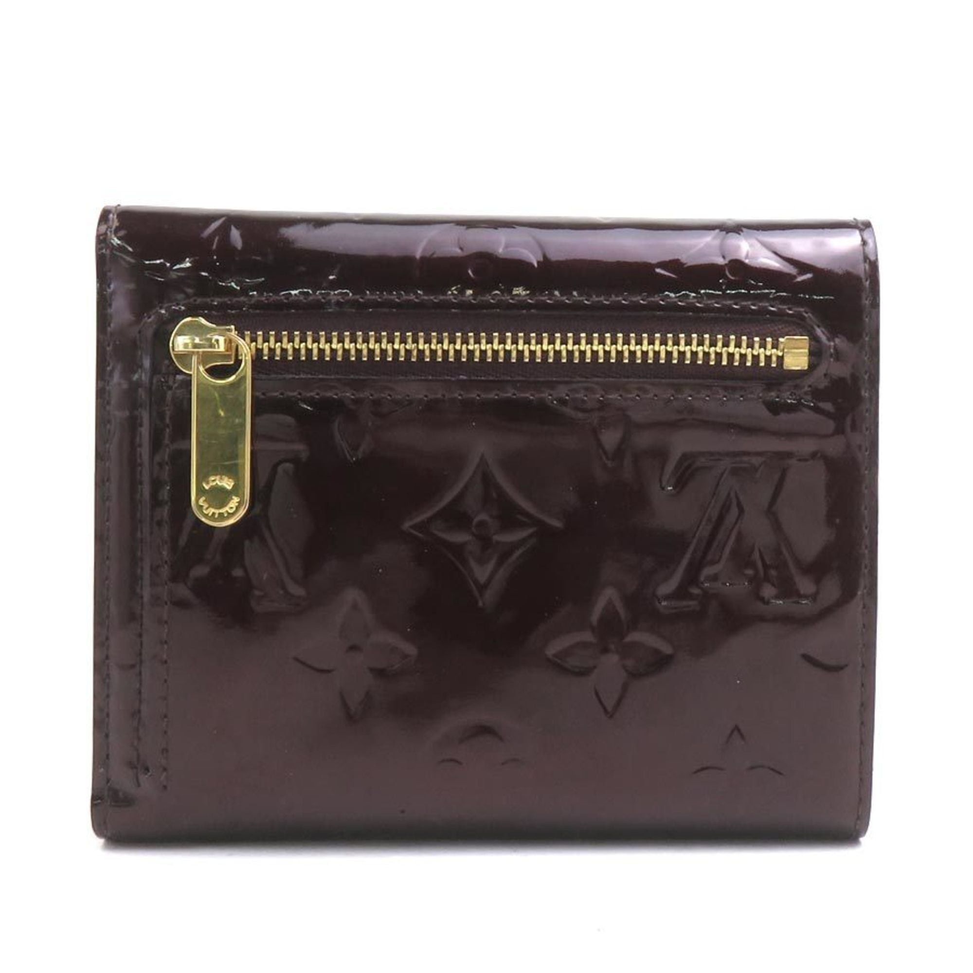 Louis Vuitton Louis Vuitton Monogram Vernis Portefeuille Koala Tri-fold Wallet in Amaranth and Gold, Women's, M93520, Free Shipping, e61521 Size ONE SIZE - 3 Thumbnail