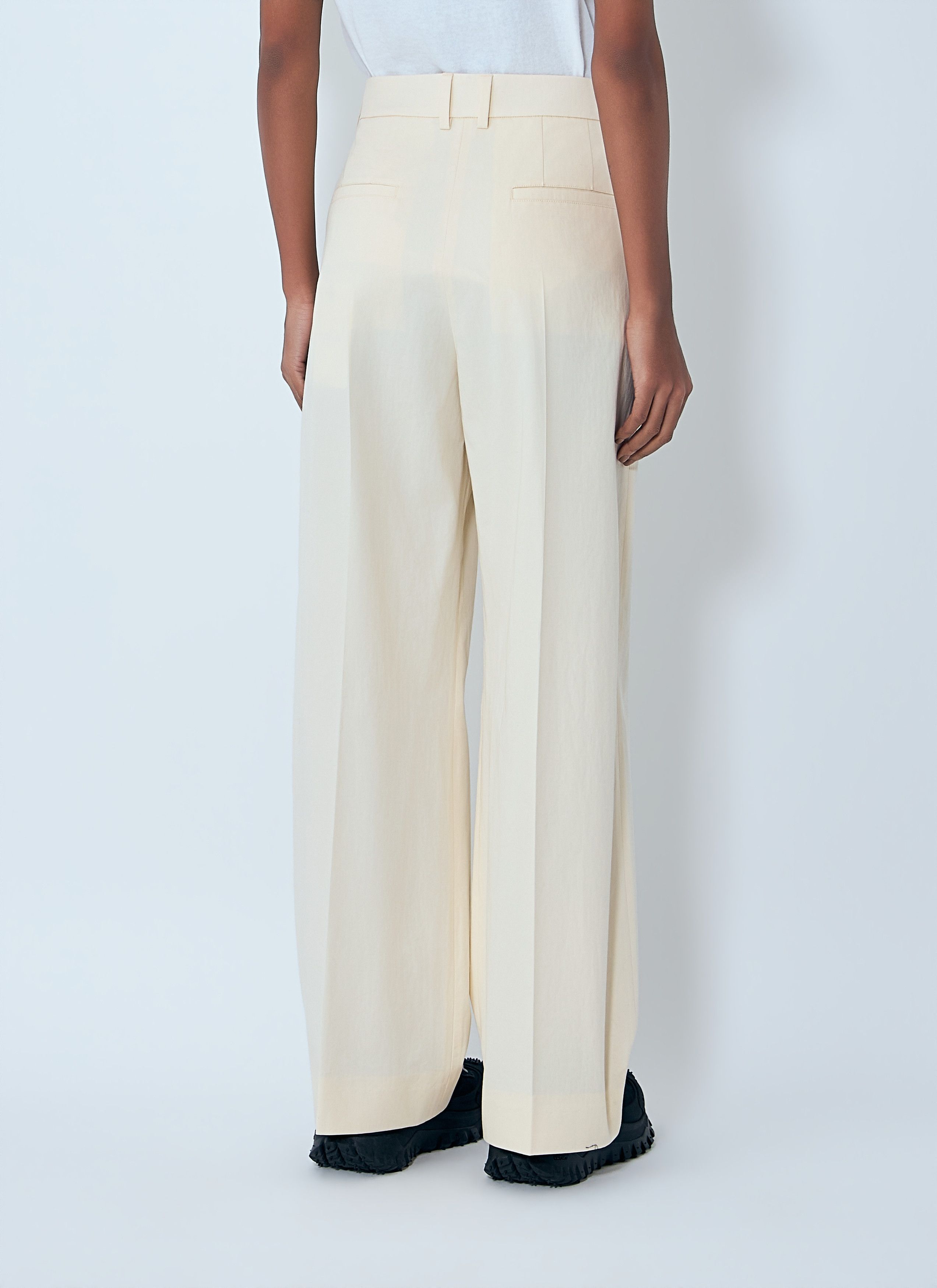 Moncler Cotton Gabardine Wide-Leg Tailored Pants Size 30" / US 8 / IT 44 - 4 Thumbnail